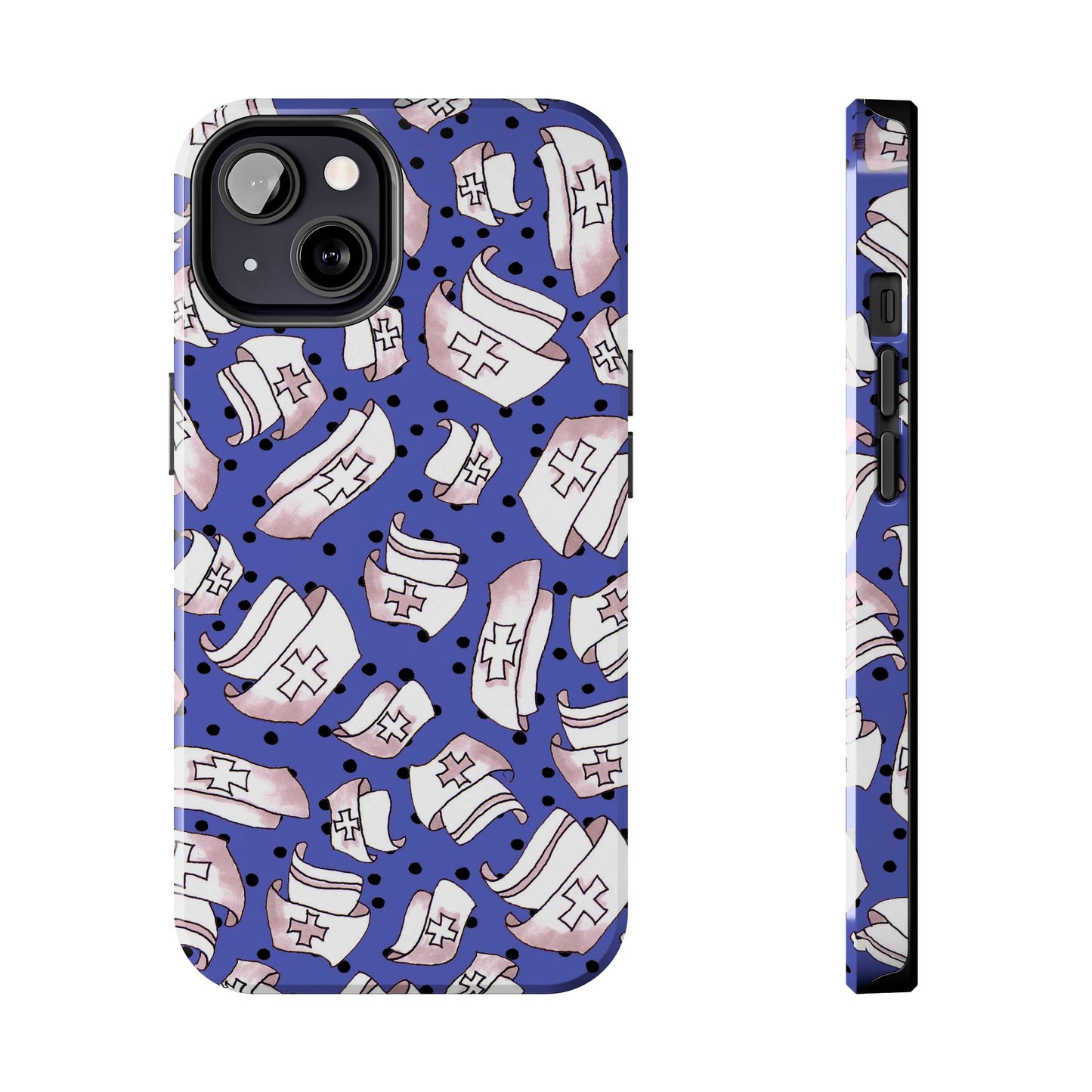 Med Hats Blue / Black Phone Case