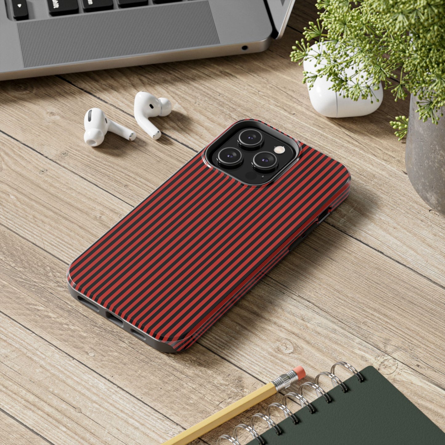 Stripe Red / Black Phone Case