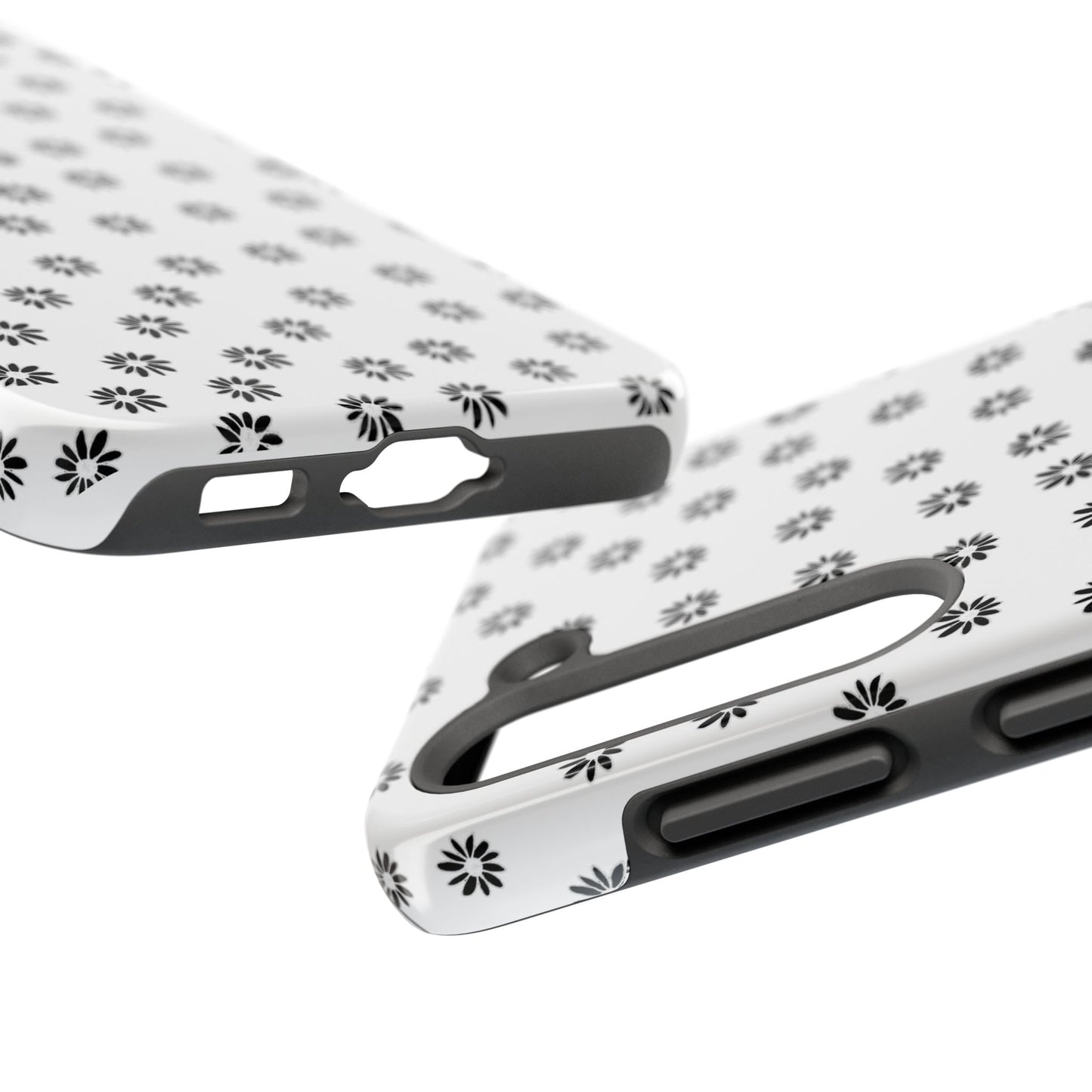 Daisy Dot White / Black Phone Case
