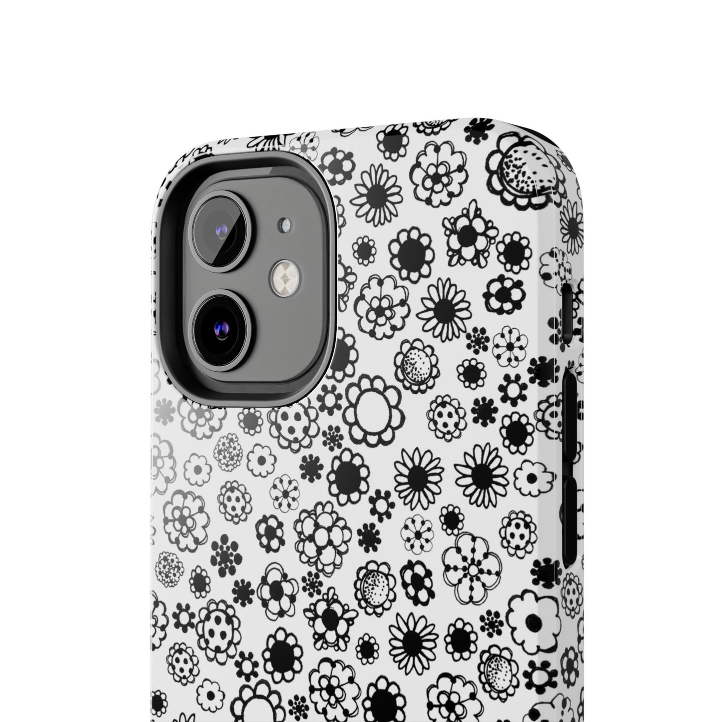 Posie Dots White / Black Phone Case