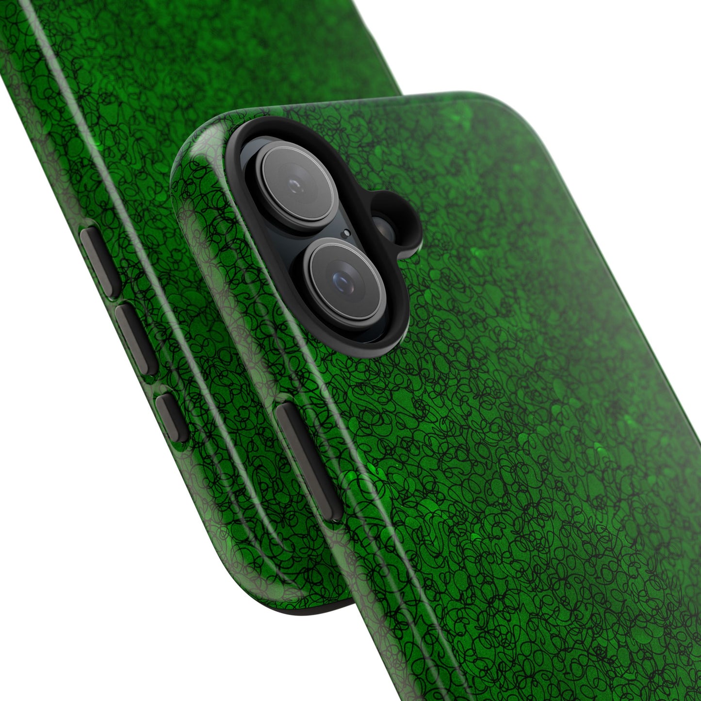 Scribble Green / Black Phone Case