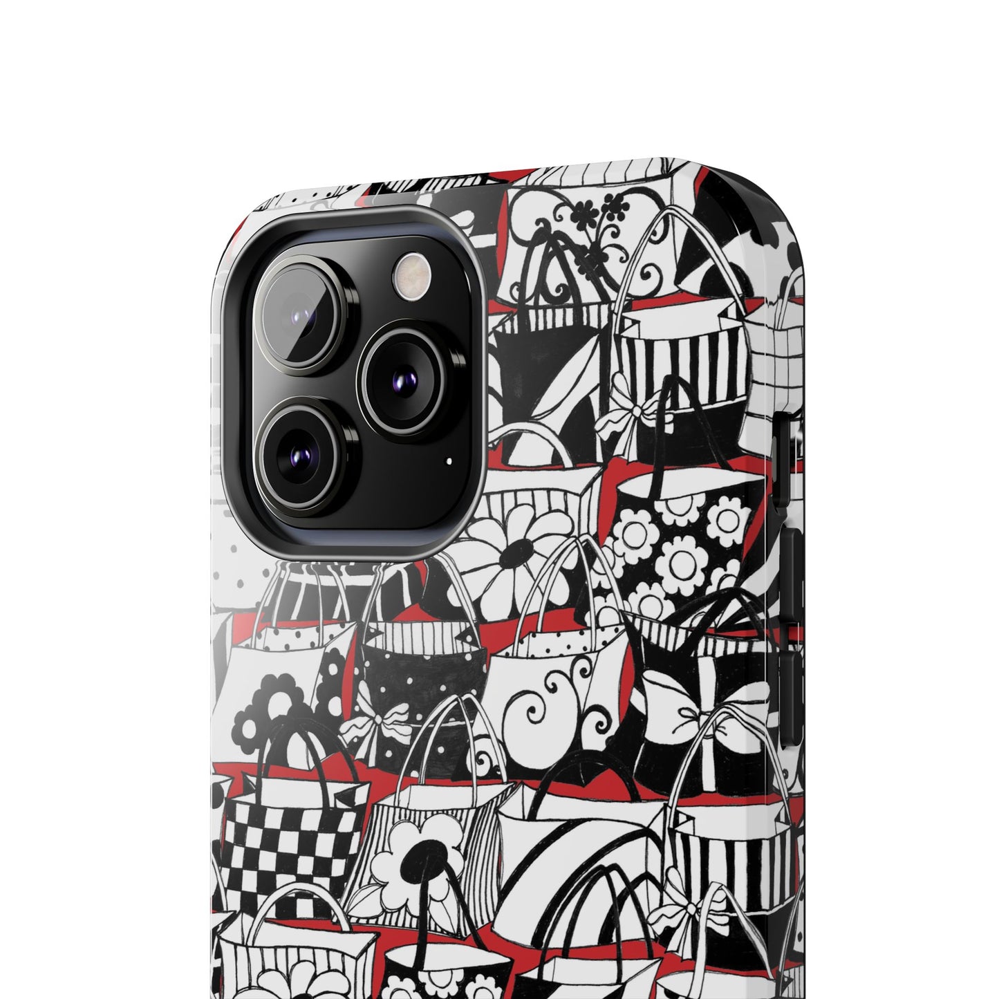 Totally Black, White & Red Phone Case