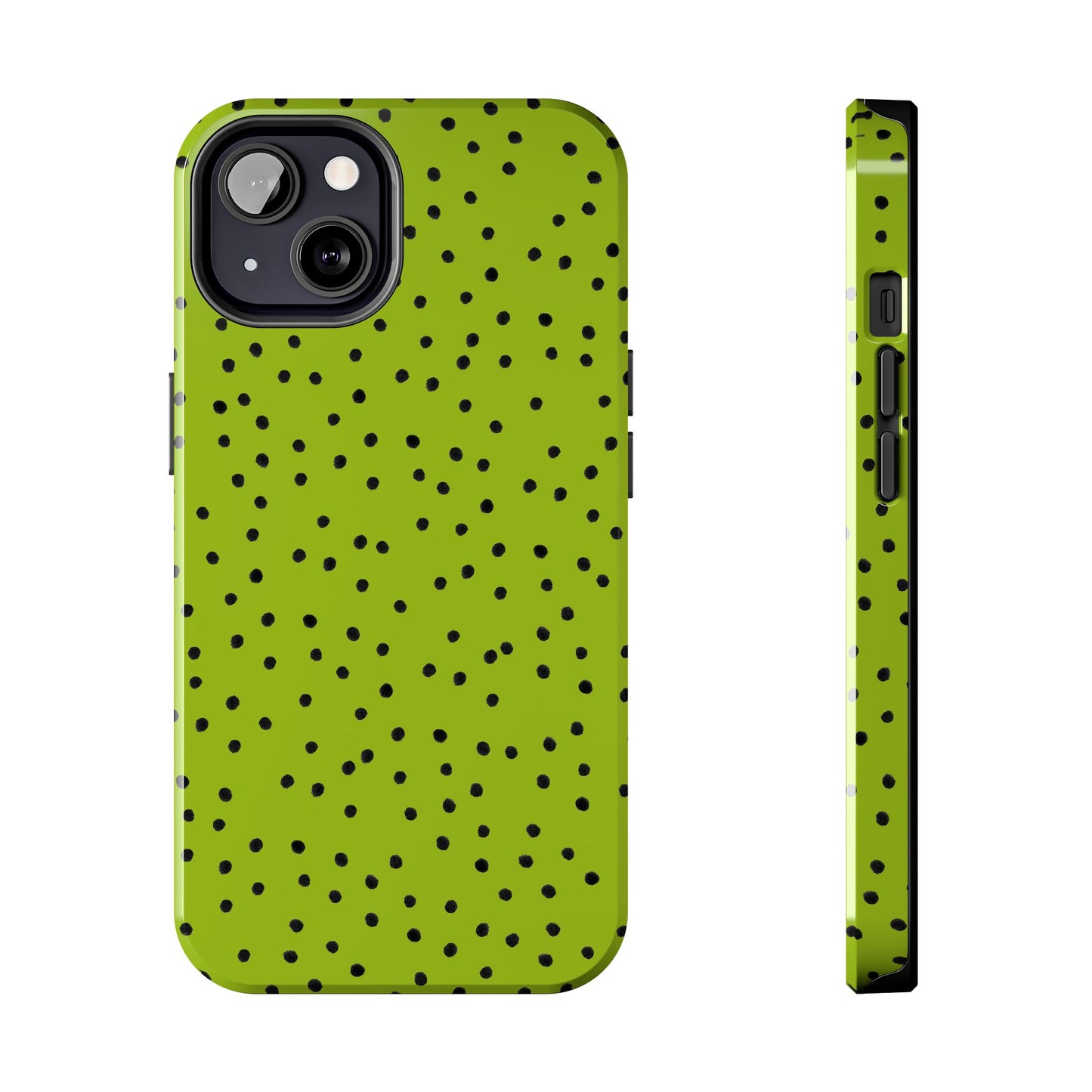 Dinky Dots Chartreuse / Black Phone Case