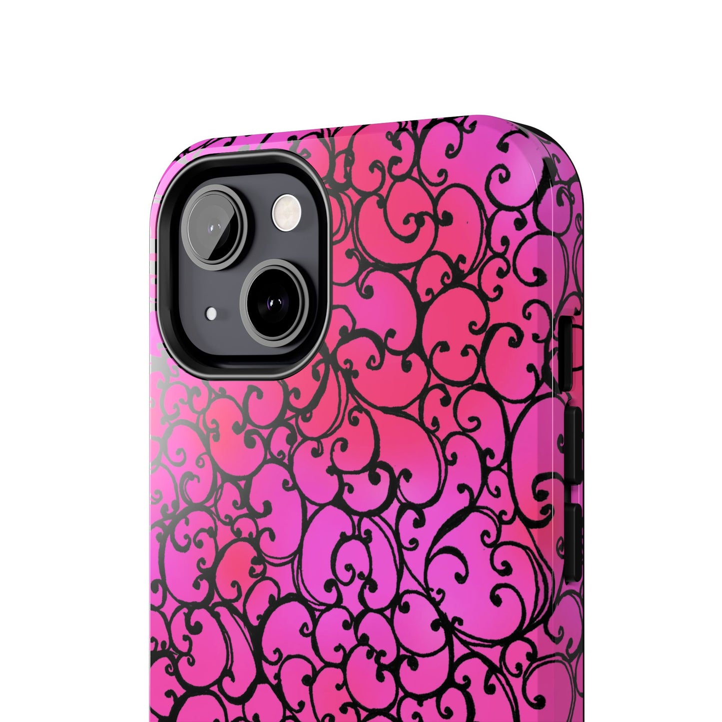 Scrollie Cerise / Black Phone Case