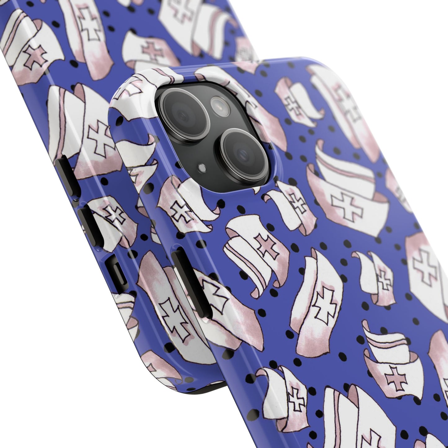 Med Hats Blue / Black Phone Case