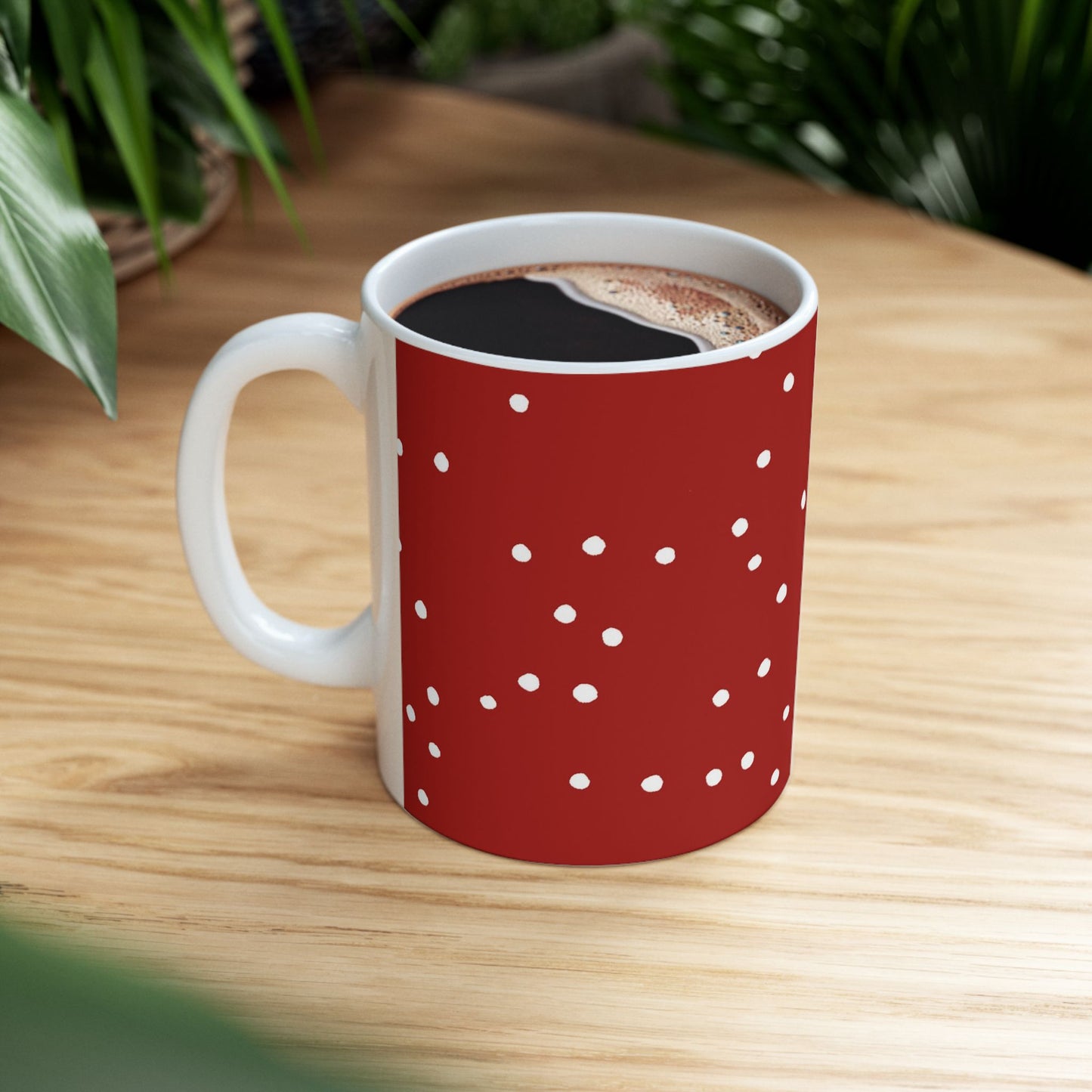 Dinky Dots Dark Red / White Cup