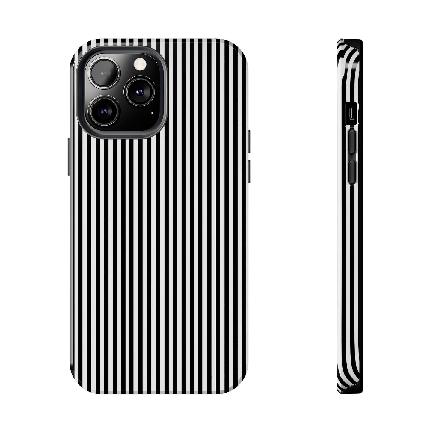 Stripe White / Black Phone Case