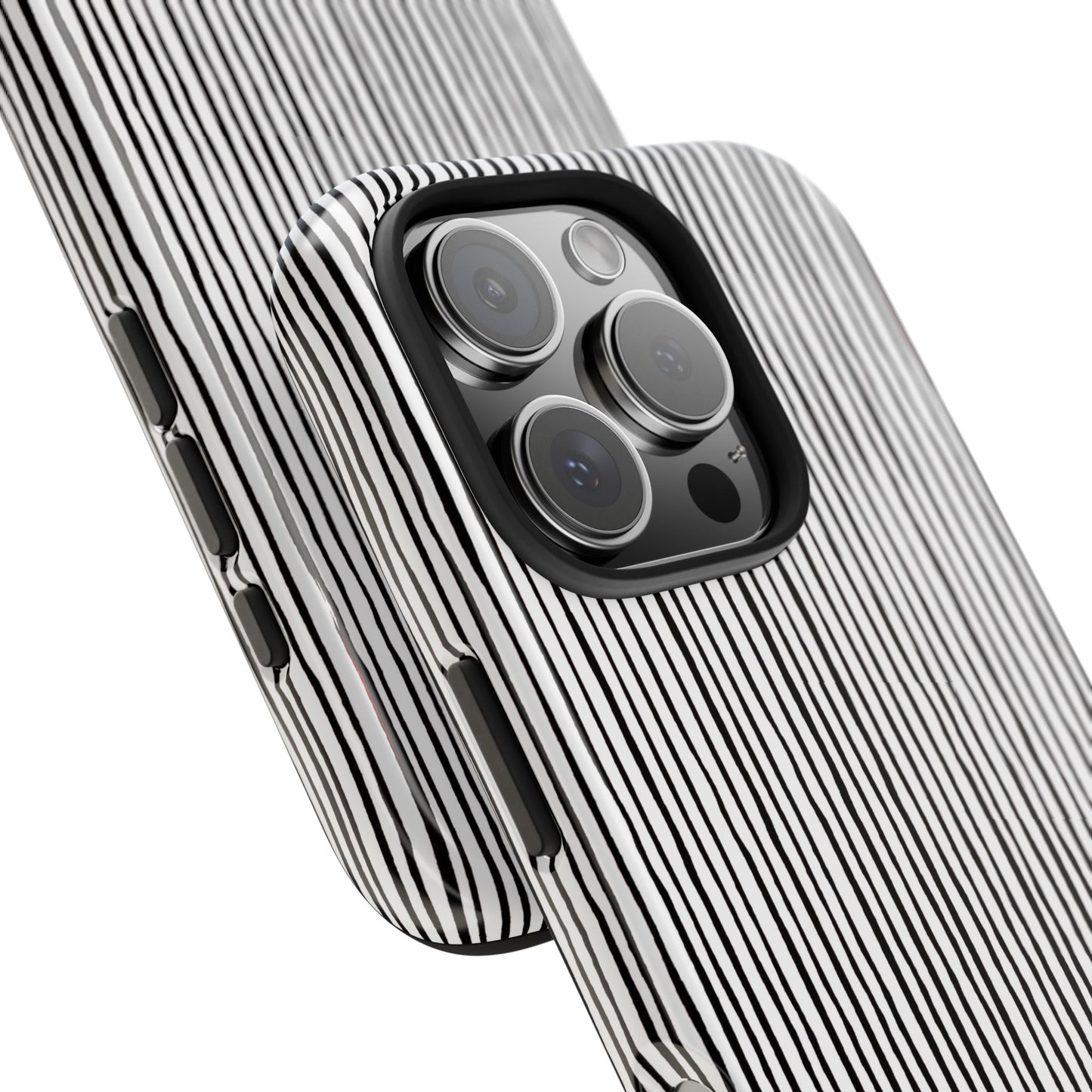 Quirky Pin Stripe White / Black Phone Case