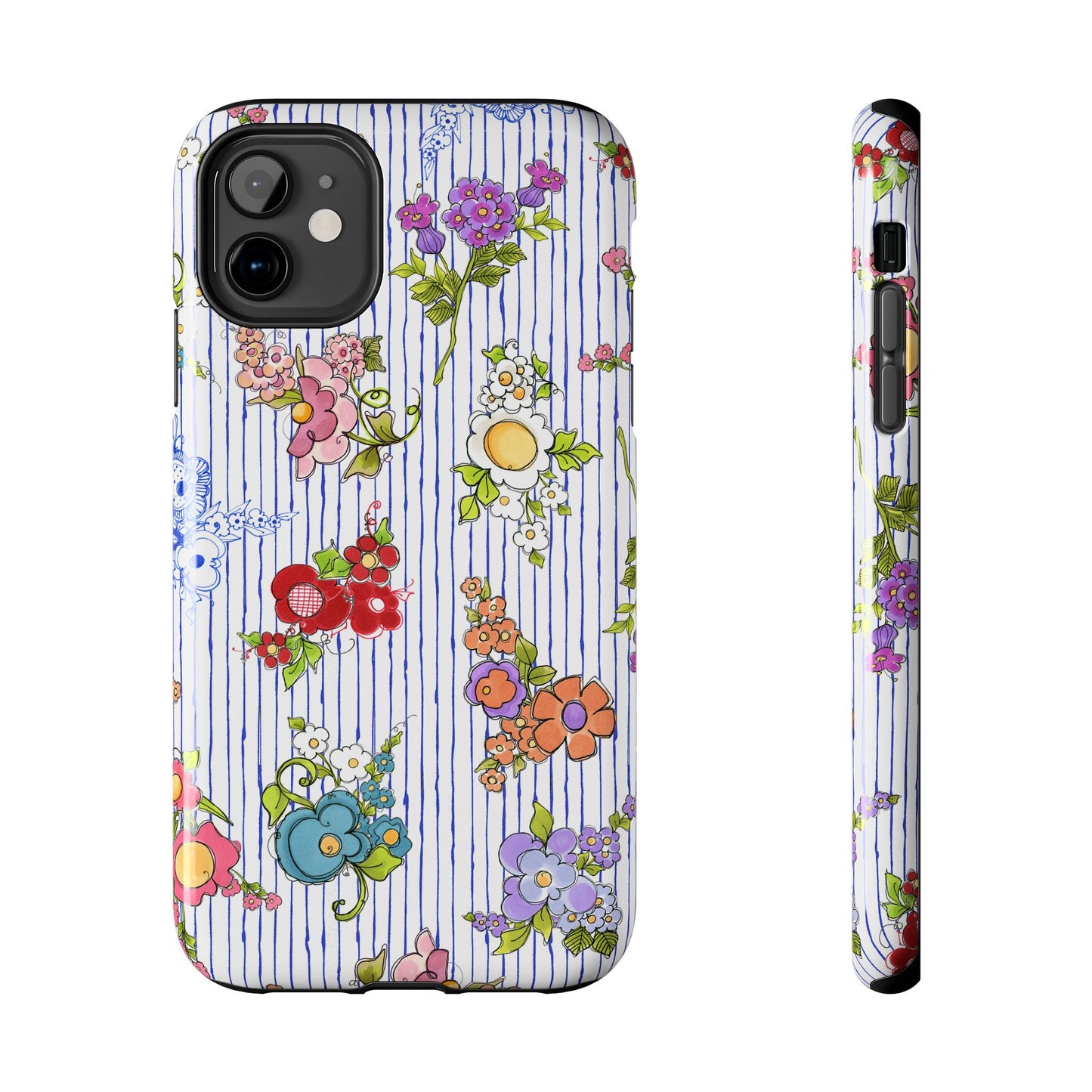 Mixed Bouquets Blue / White Phone Case