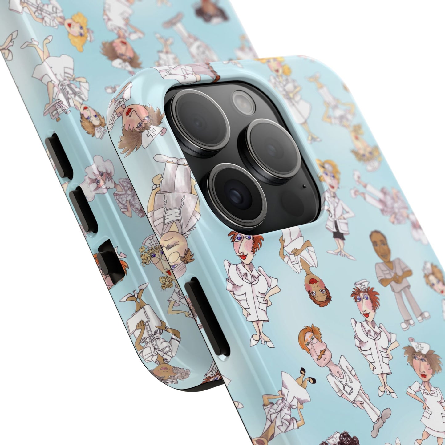 Tossed Nurses Aqua Phone Case