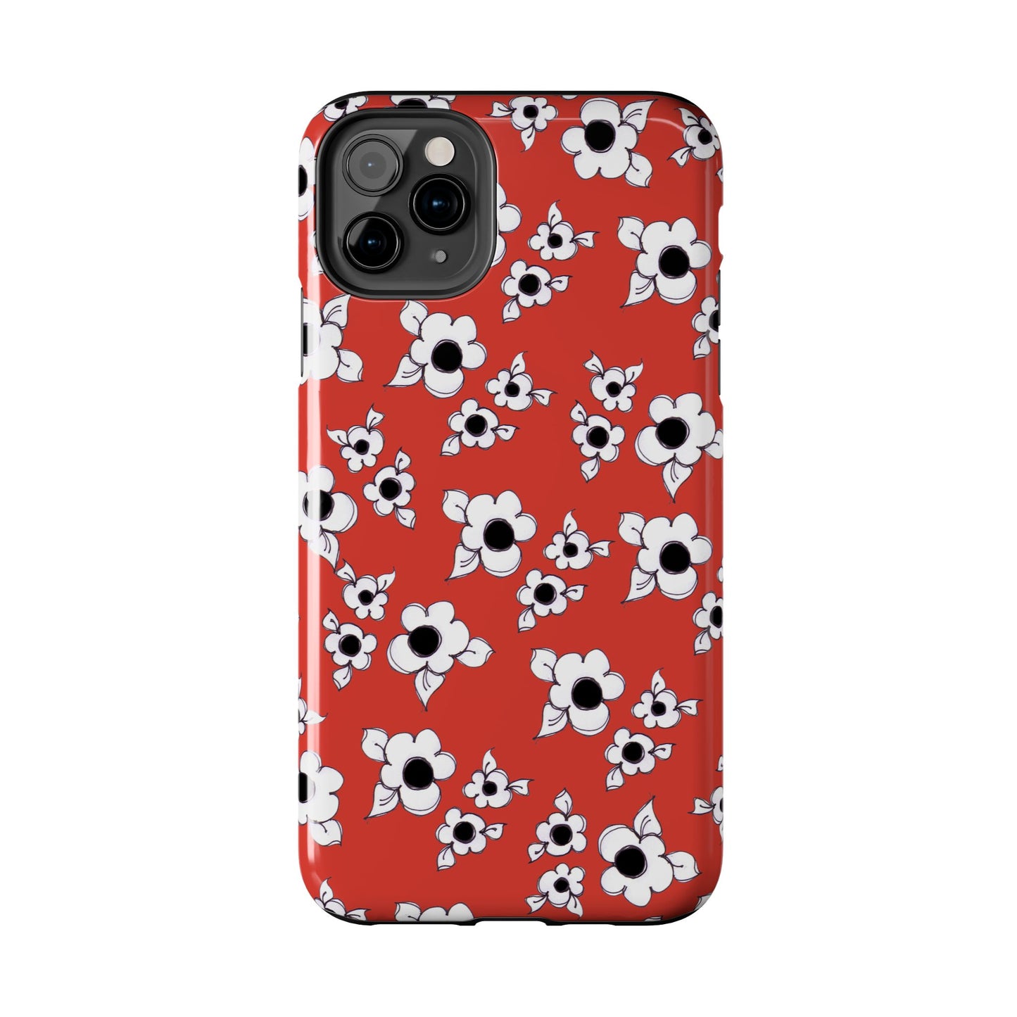 Daisy Cluster Red / Black Phone Case