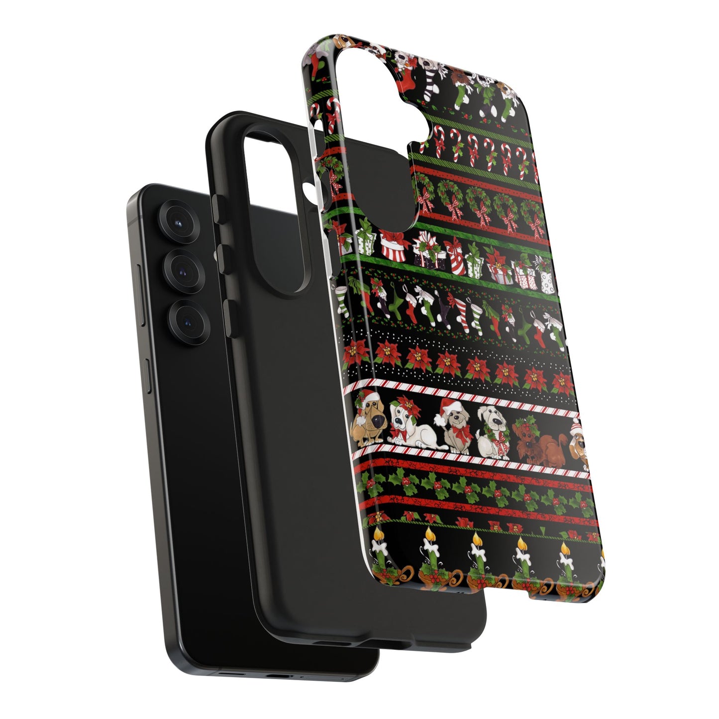 Holiday Borders Black Phone Case