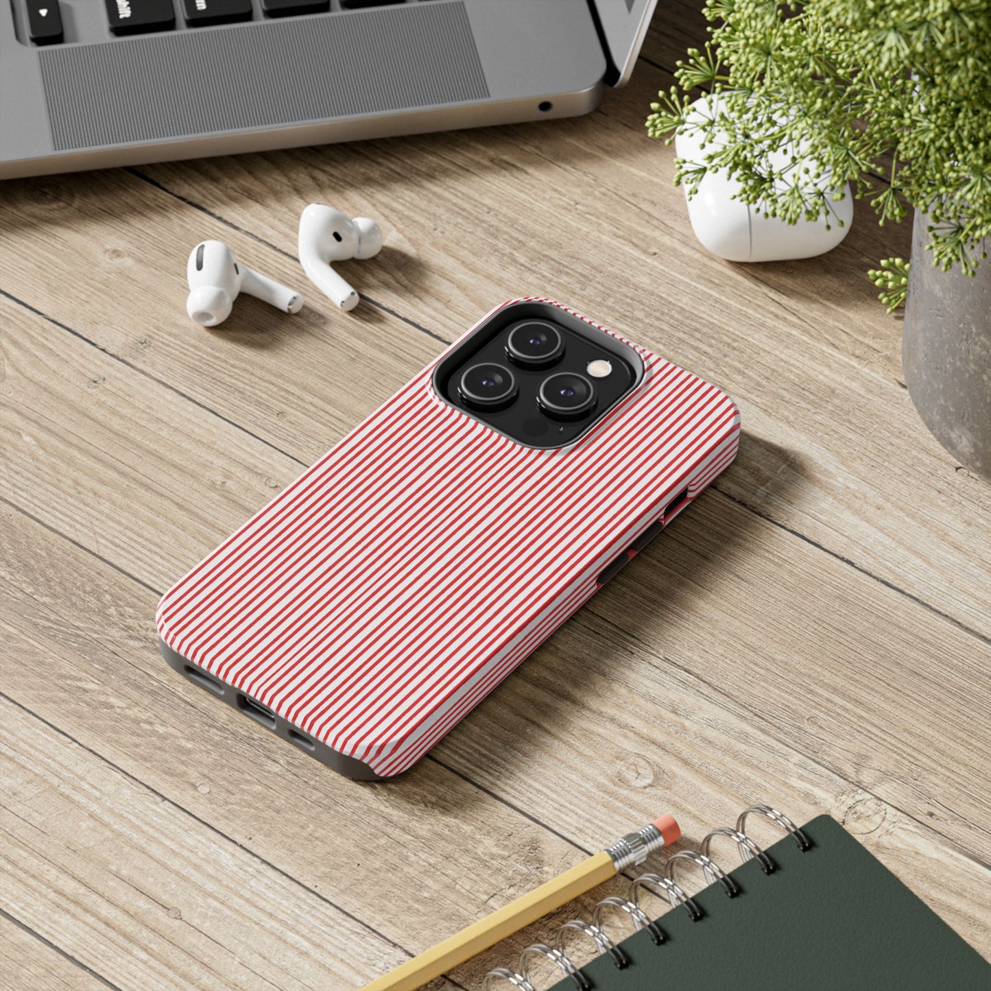 Stripe White / Red Phone Case