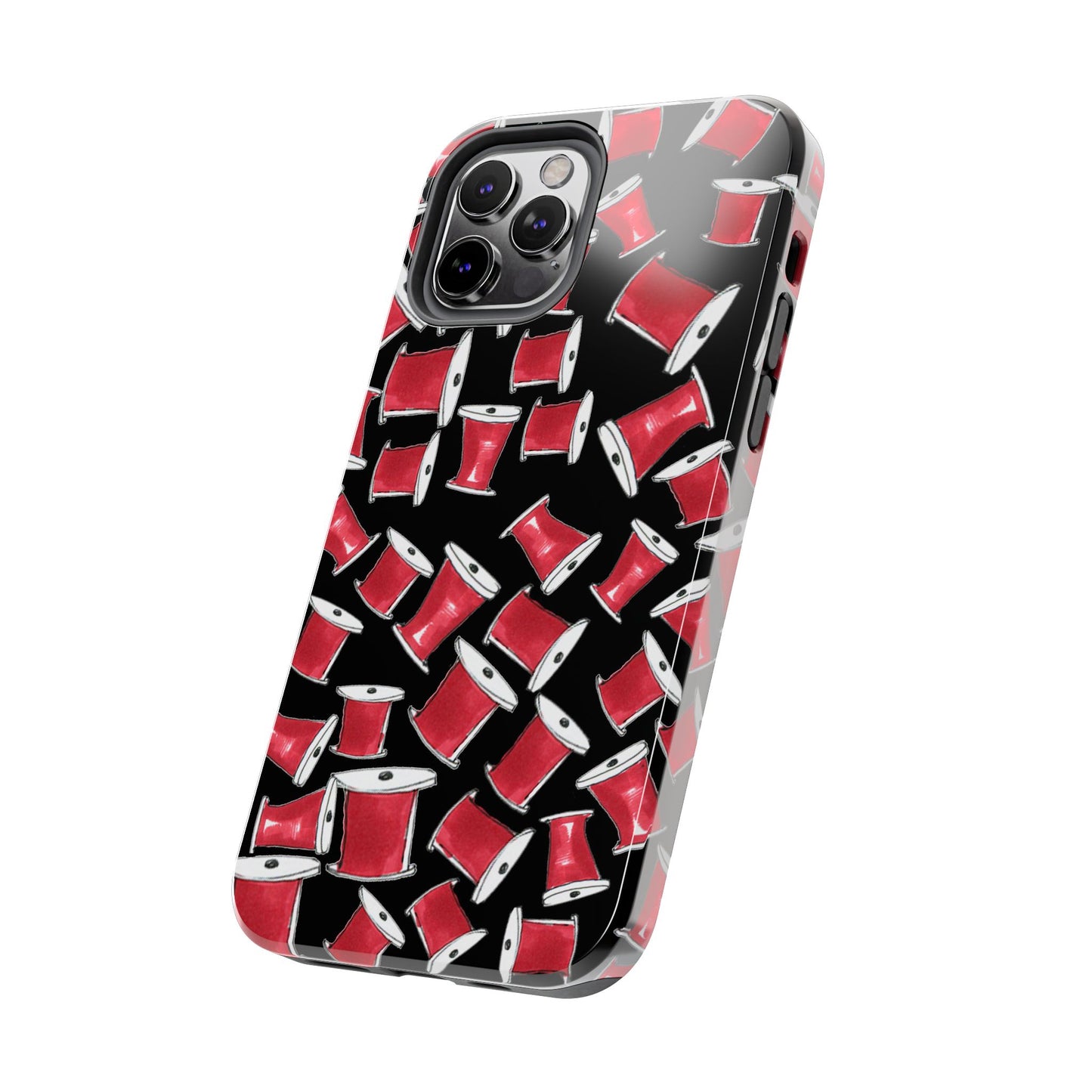 Red Thread Black Phone Case