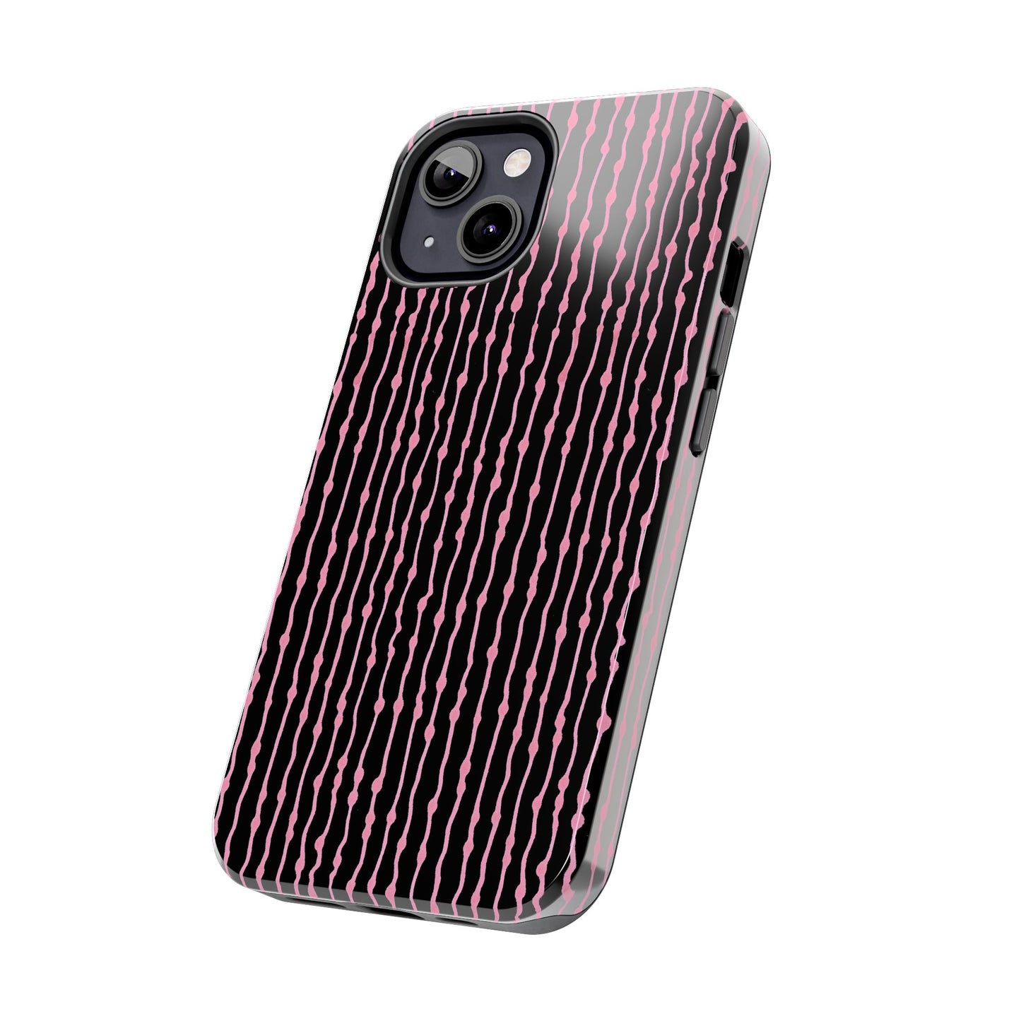Faux Seersucker Black / Pink Phone Case
