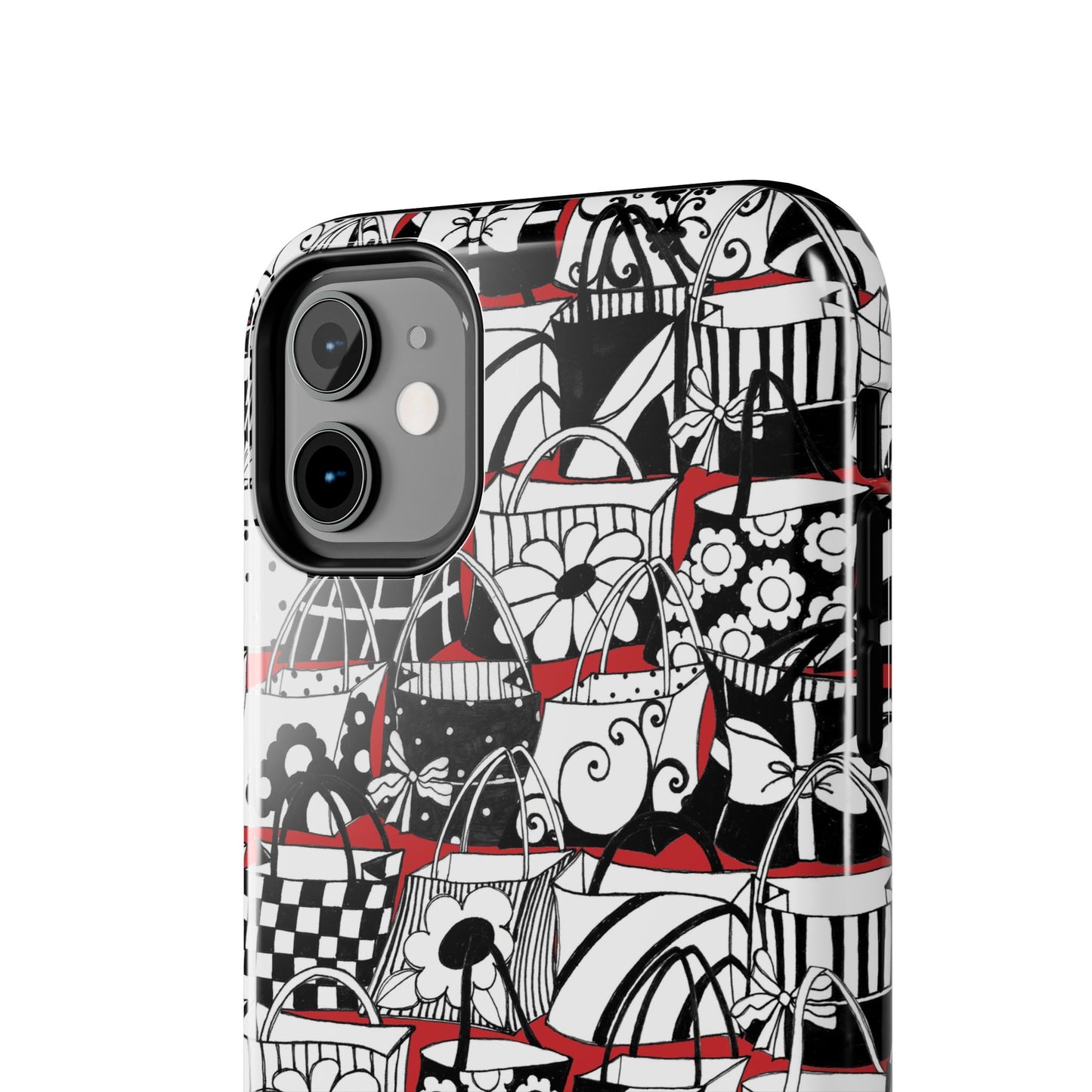 Totally Black, White & Red Phone Case