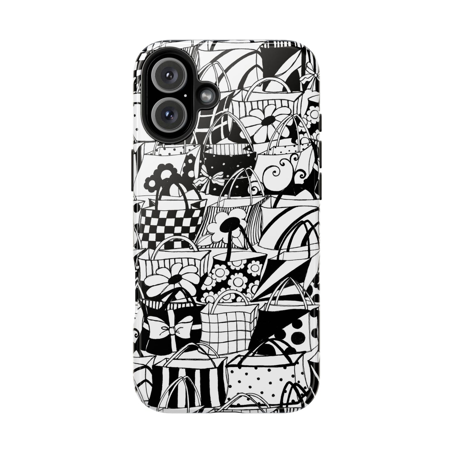 Totally Black / White Phone Case