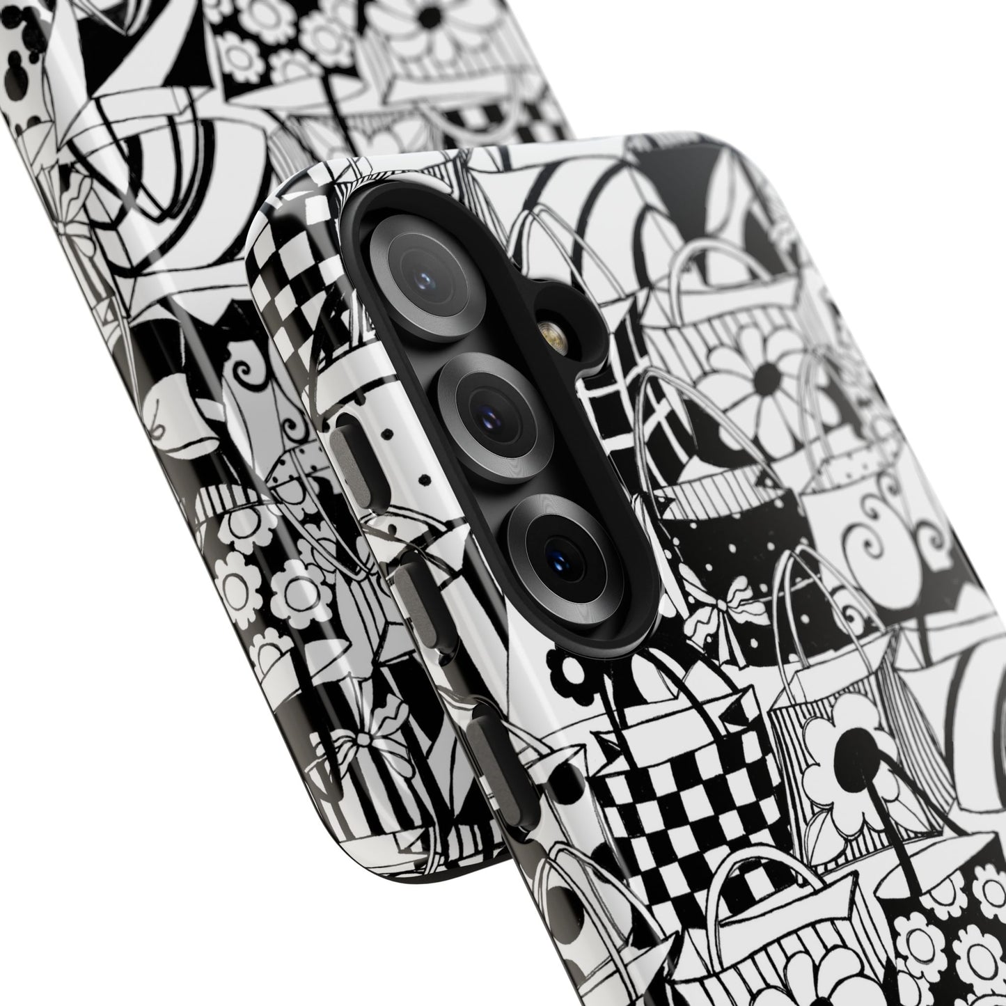 Totally Black / White Phone Case