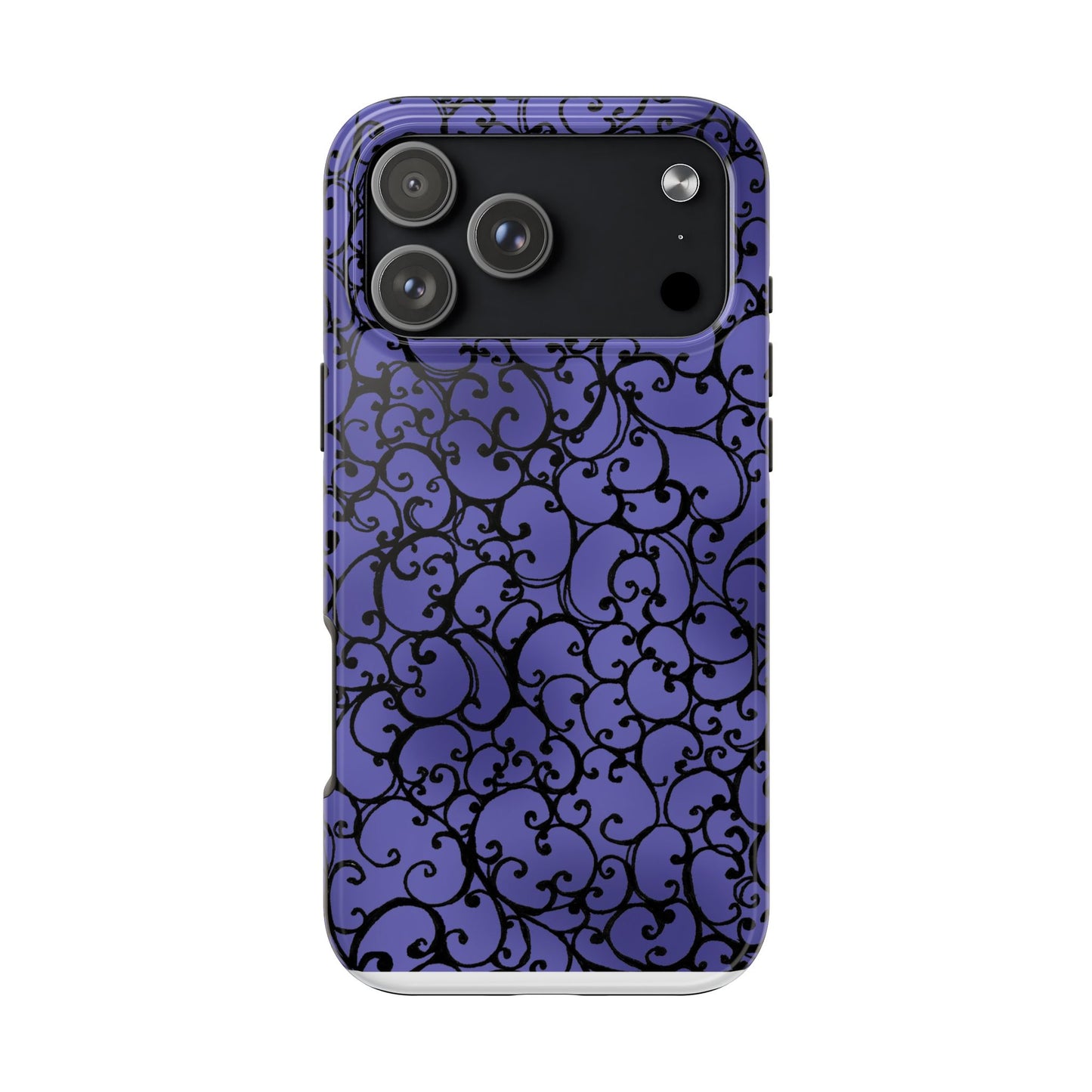 Scrollie Violet / Black Phone Case
