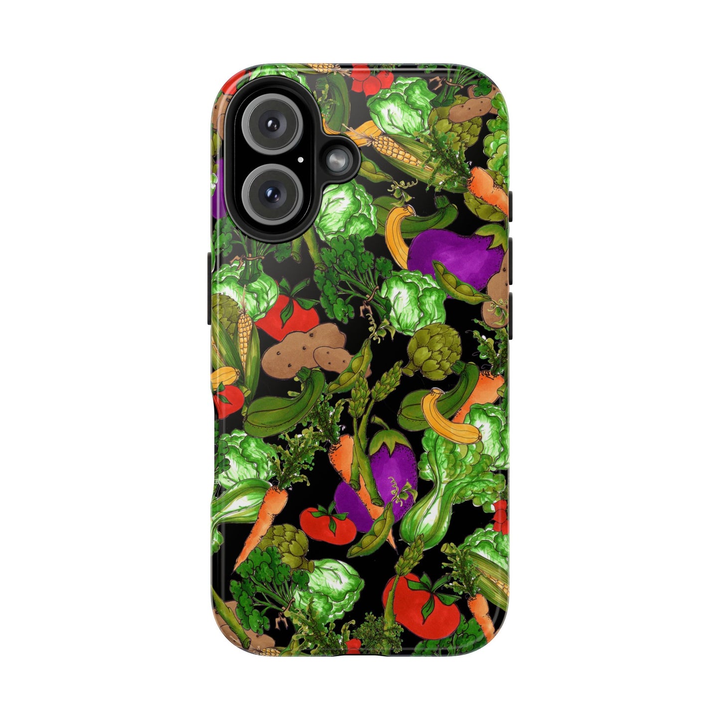 Veggie Jungle Black Phone Case
