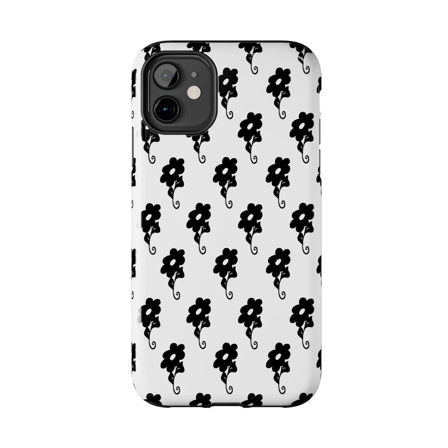 Flowers White / Black Phone Case