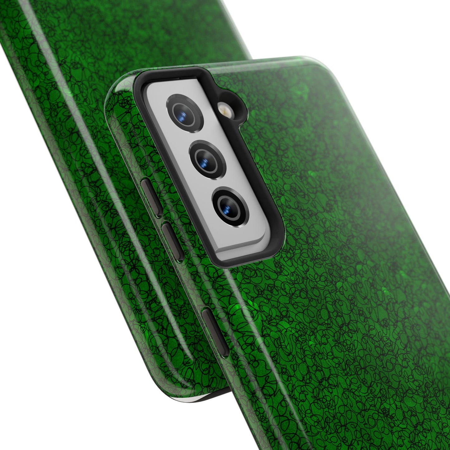 Scribble Green / Black Phone Case