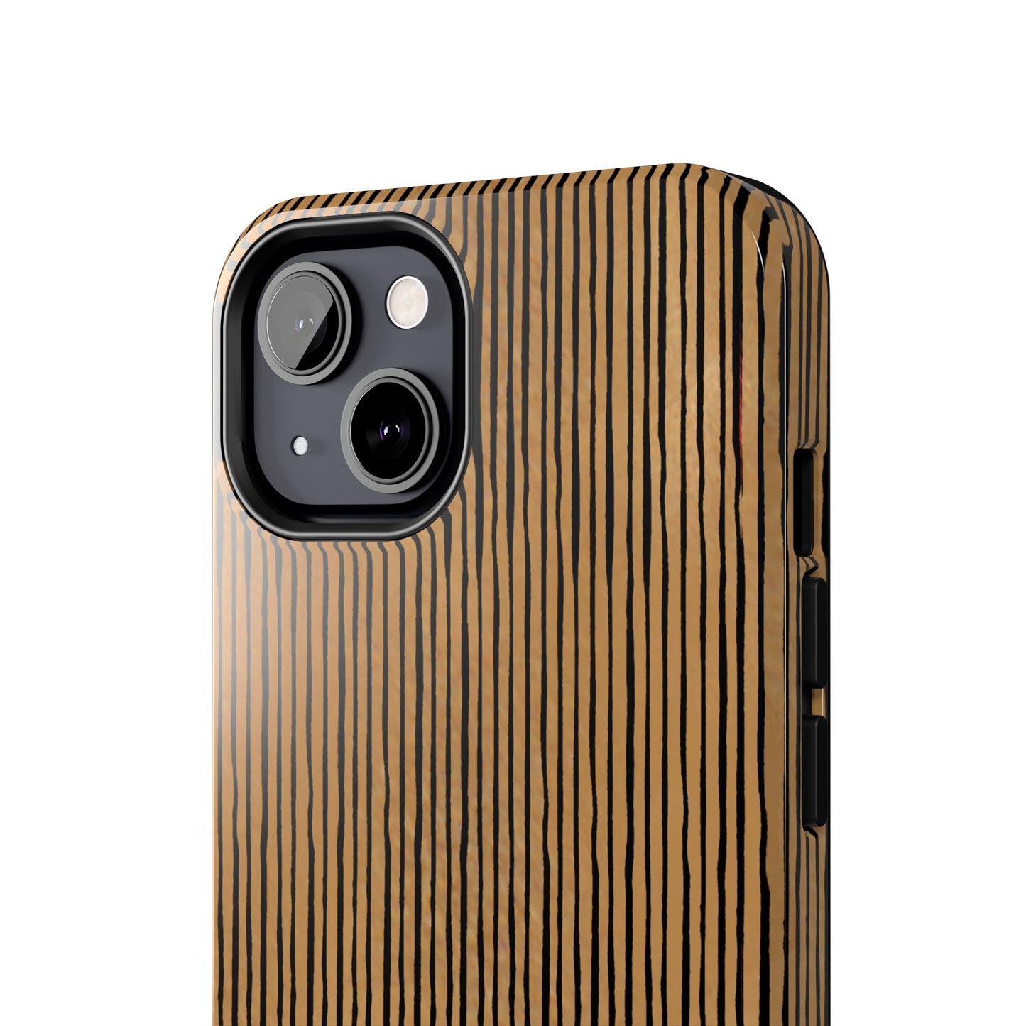 Quirky Pin Stripe Tan / Black Phone Case