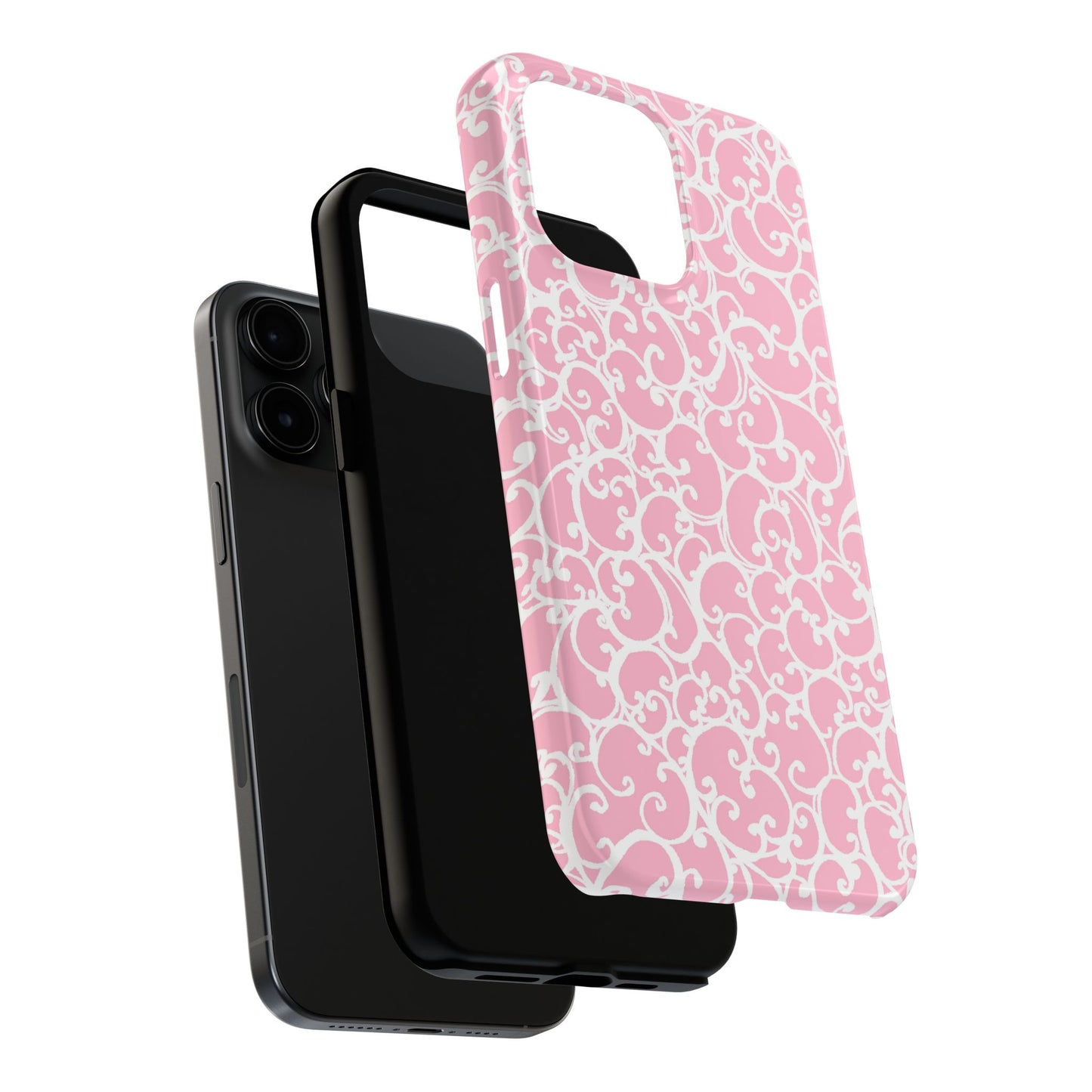 Scrollie Pink / White Phone Case