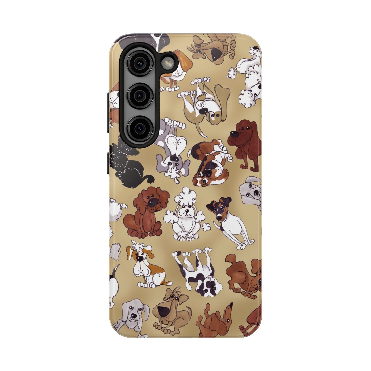 Tossed Doggies Tan Phone Case