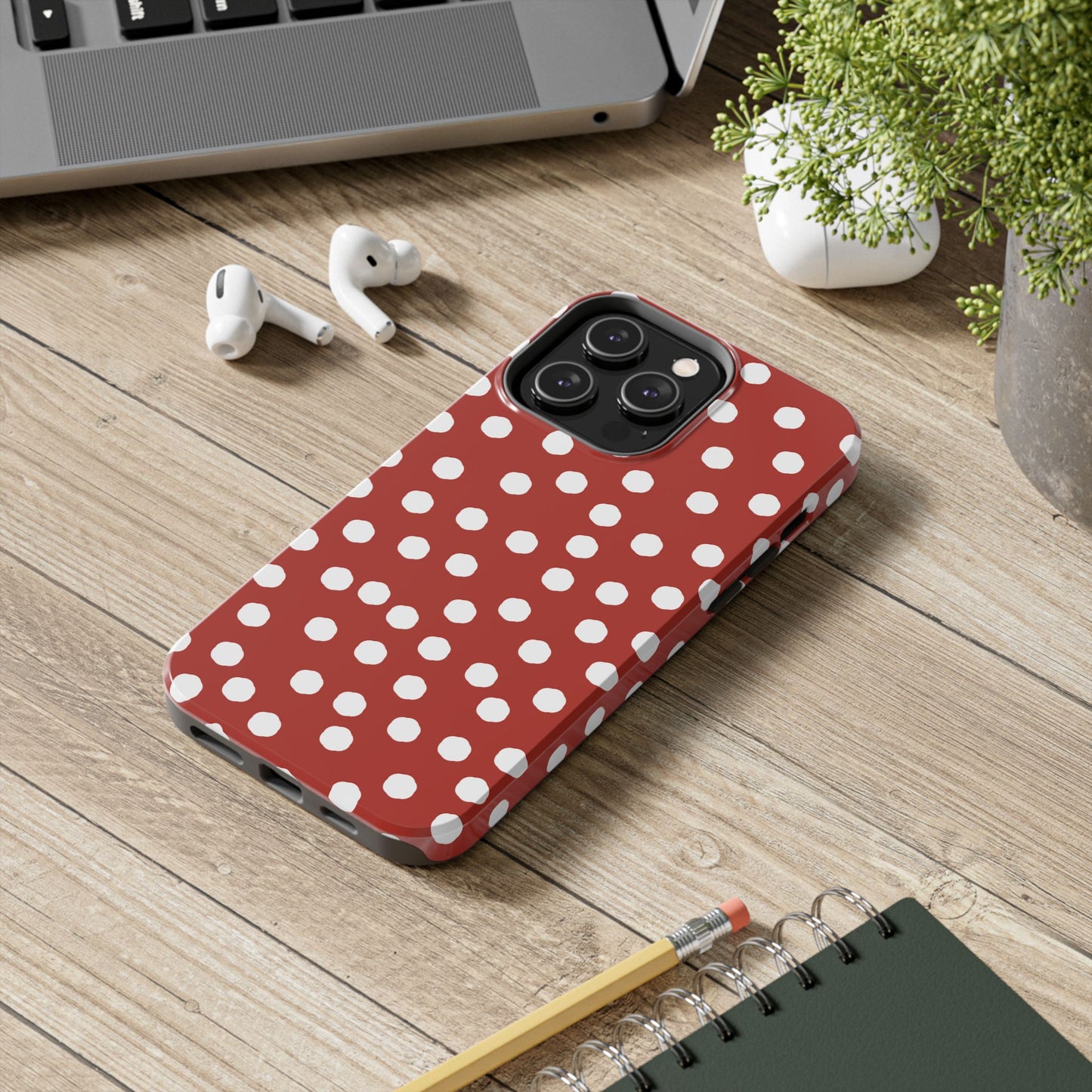 Jumbo Dots Red / White Phone Case