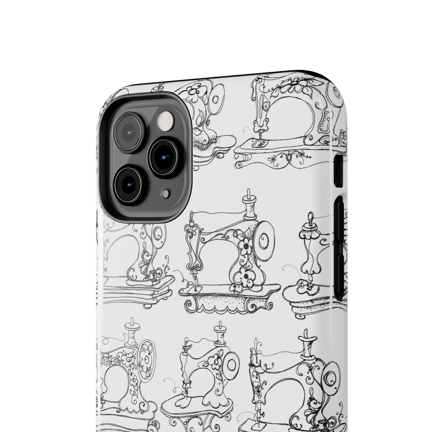 Sew Sew White / Black Phone Case