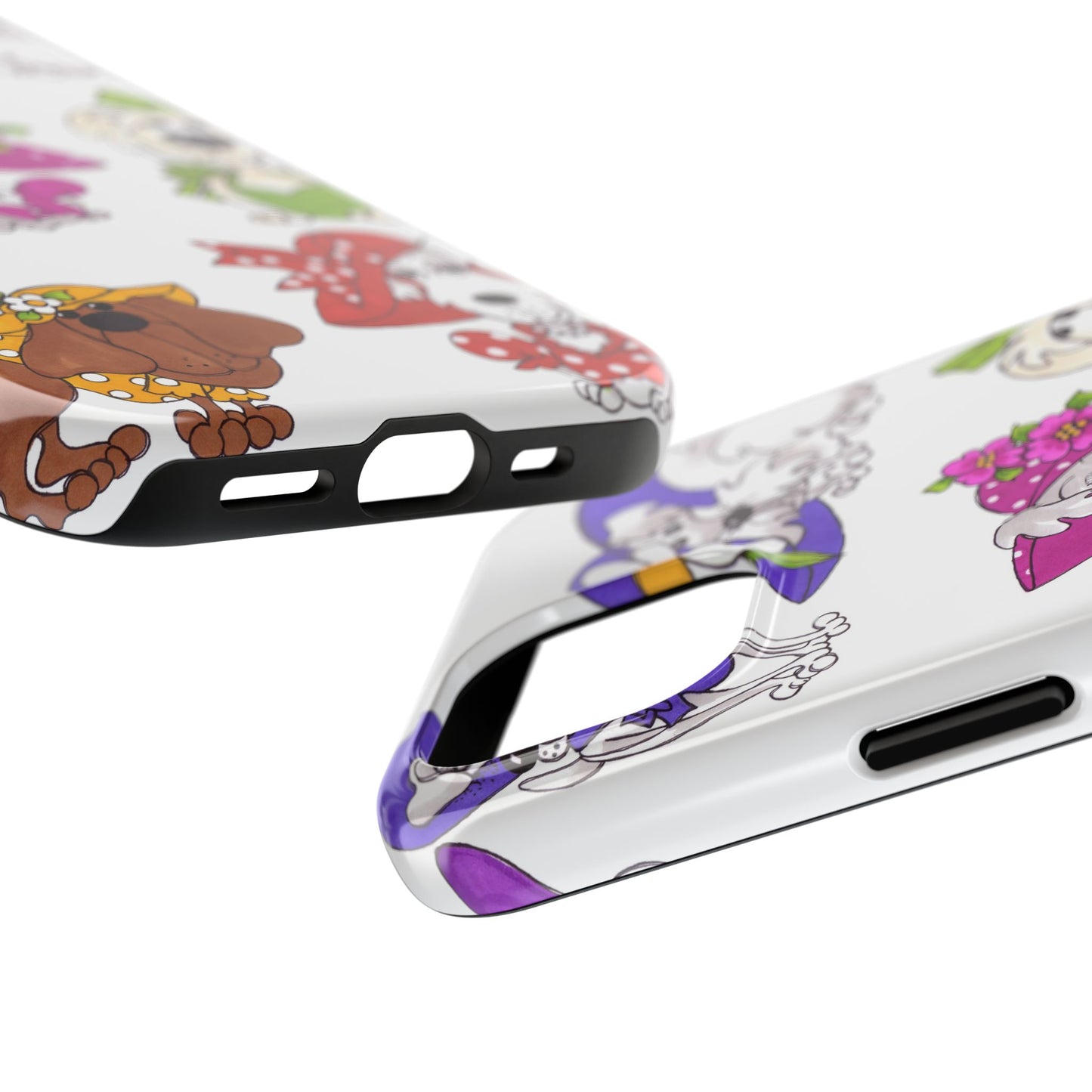 Fancy Dog Line Up White Phone Case