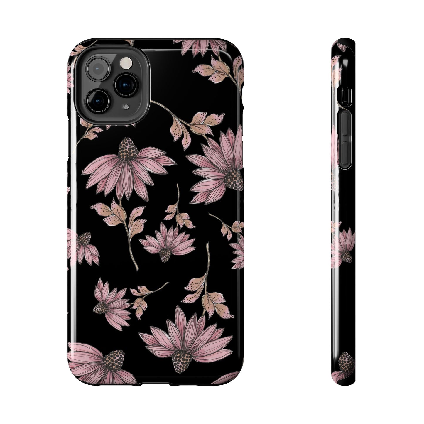 Wild Cone Flowers Black Phone Case