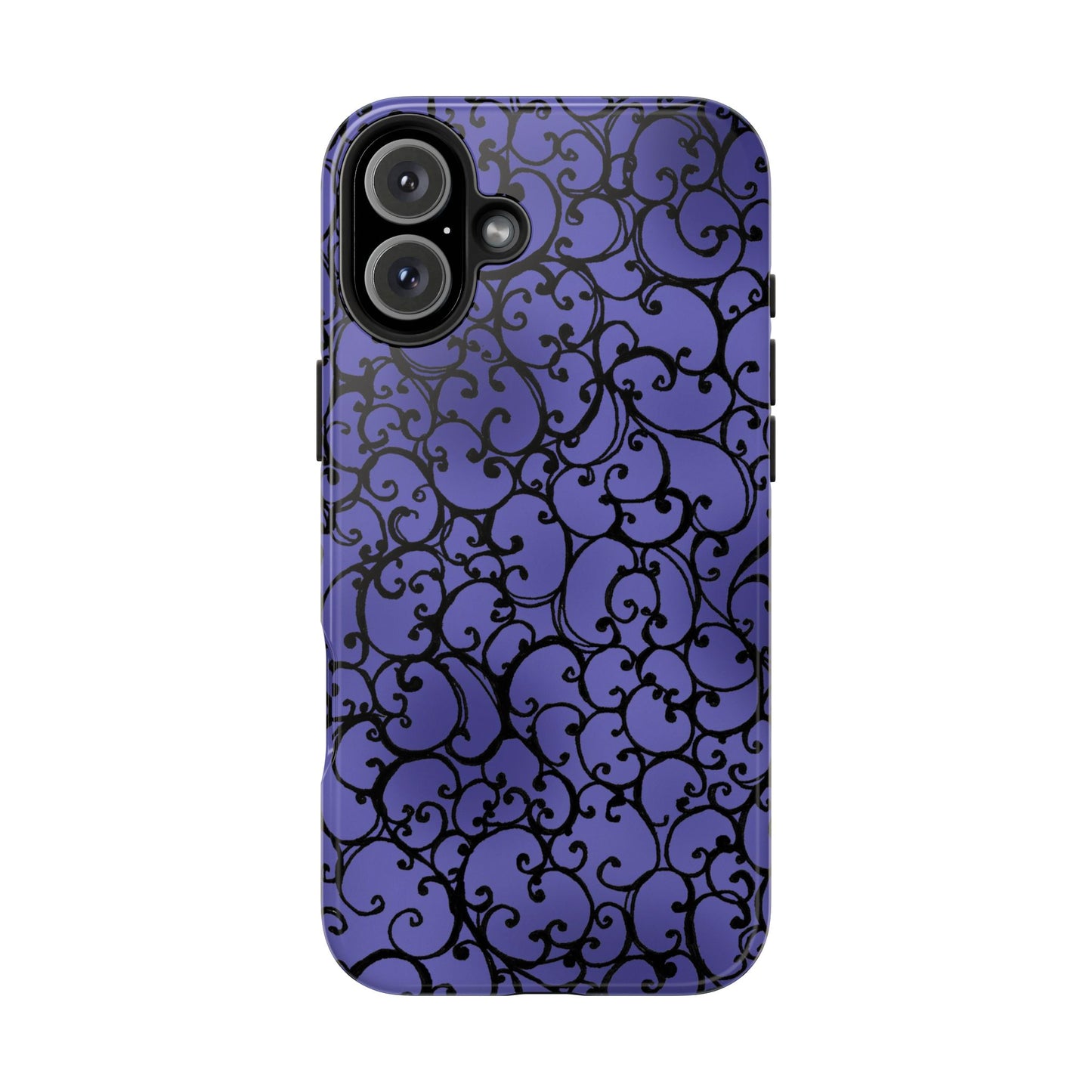 Scrollie Violet / Black Phone Case