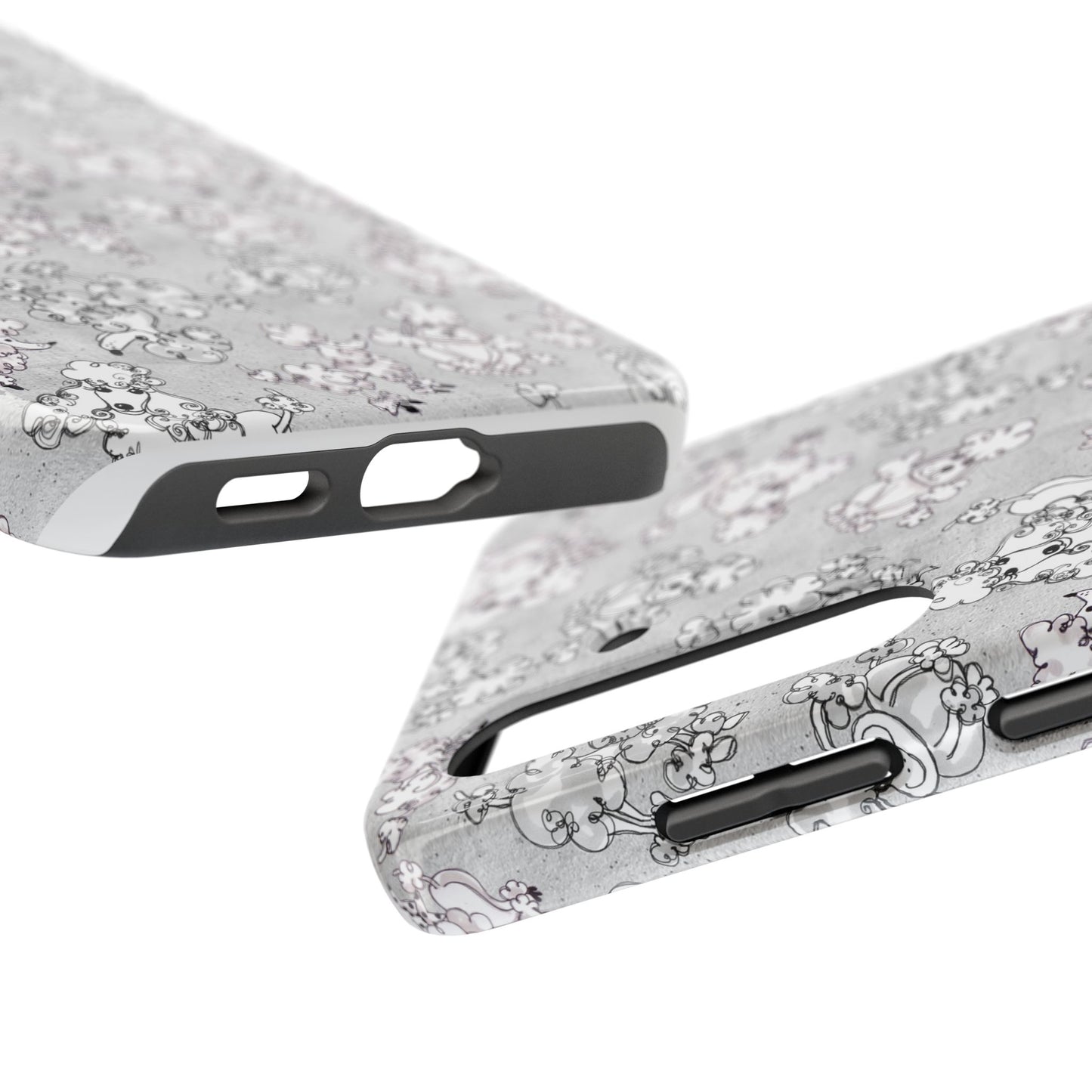 Paris Poodles Silver Phone Case