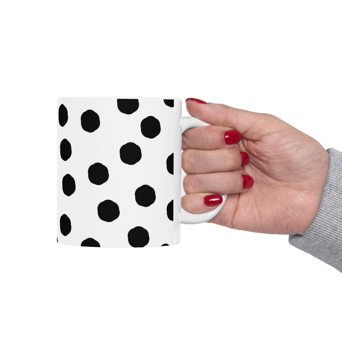 Jumbo Dots White / Black Cup