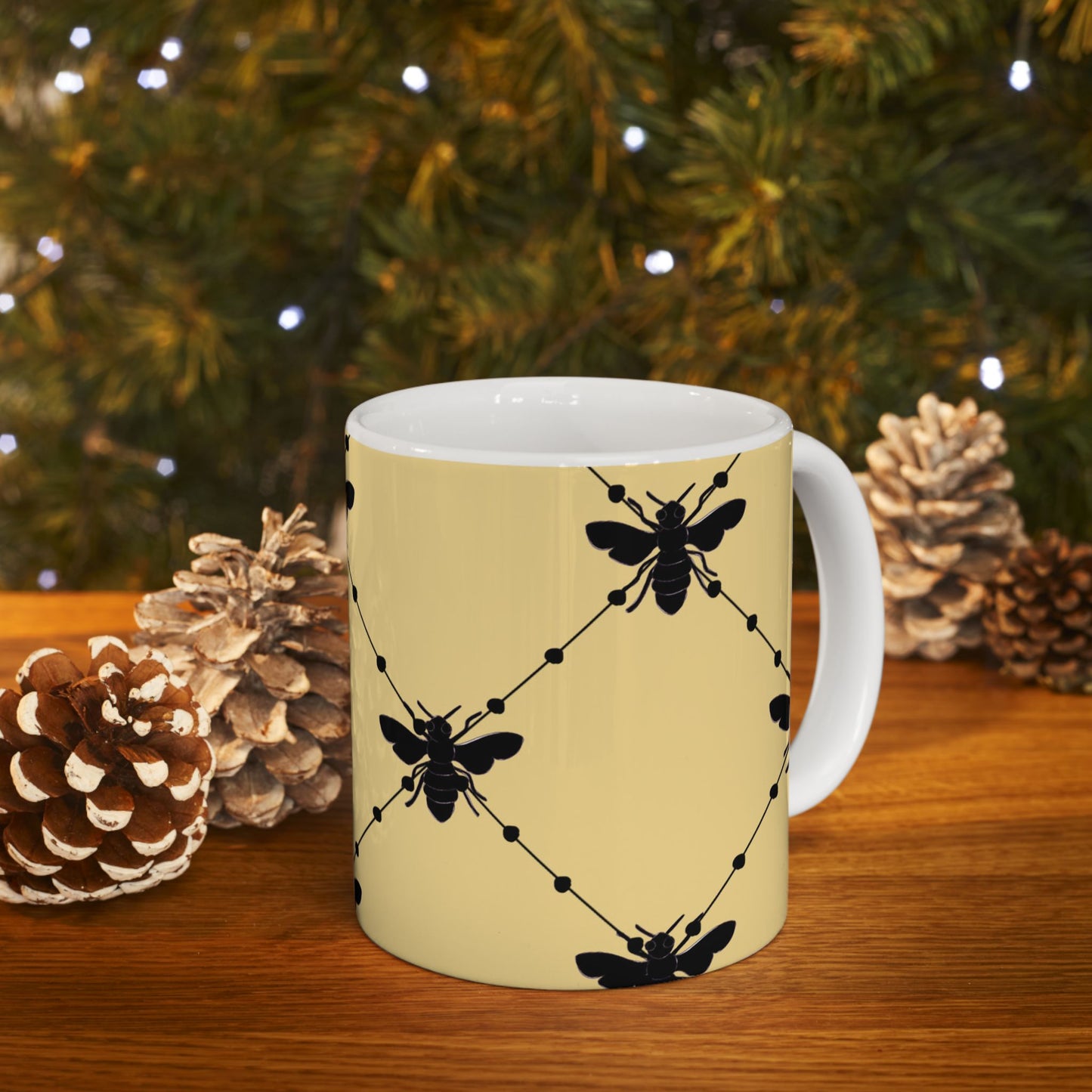 Beaded Bees Yellow Cup