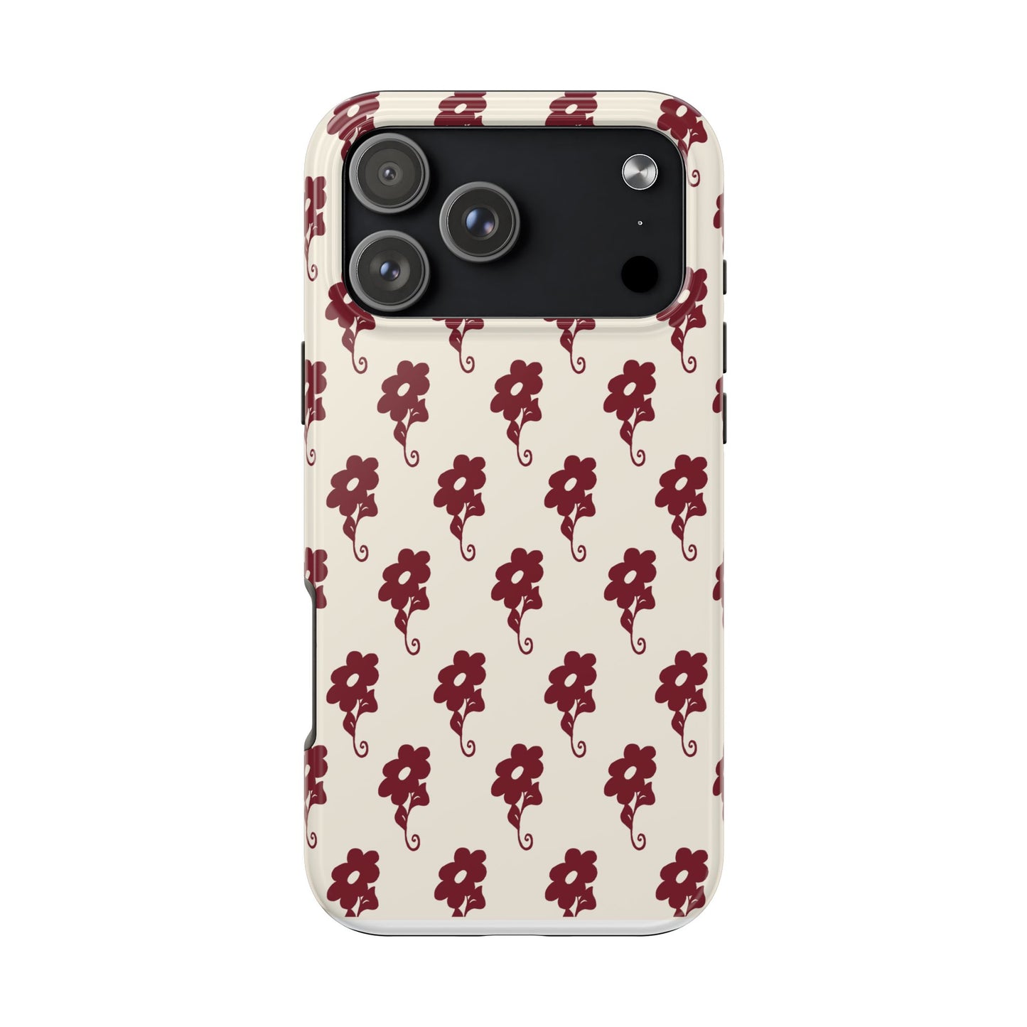 Flowers Ivory / Red Phone Case