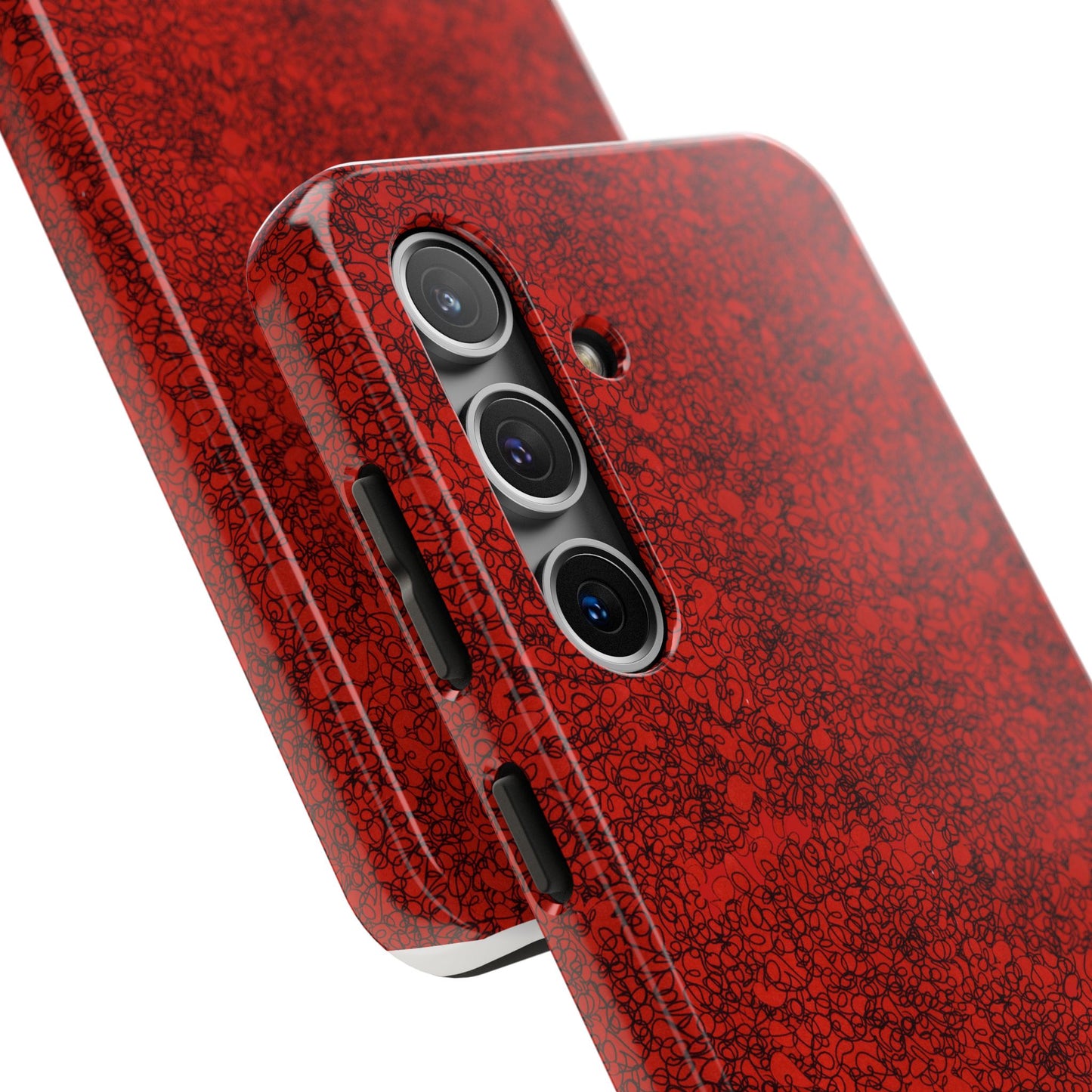 Scribble Red / Black Phone Case