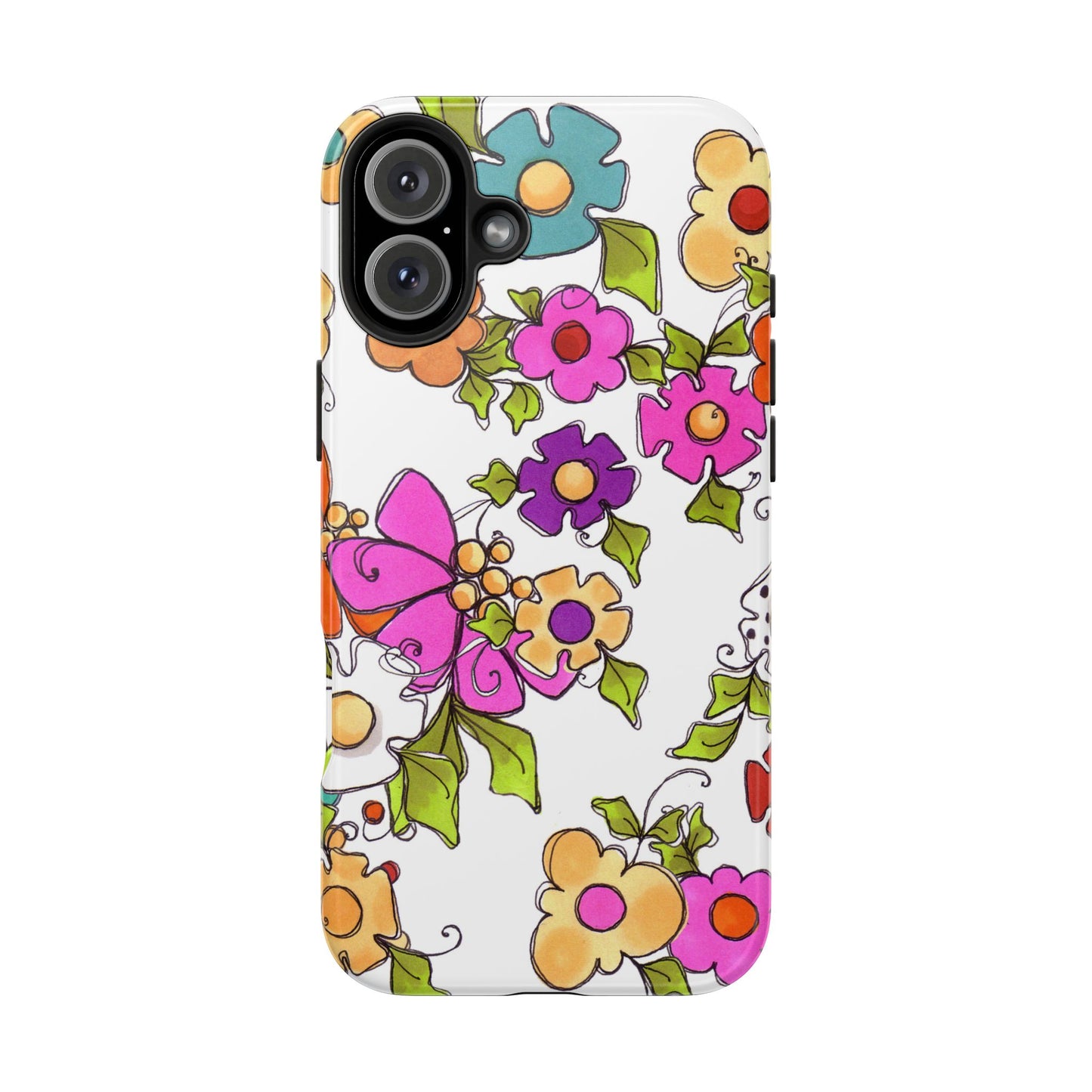 Happy Blooms White Phone Case