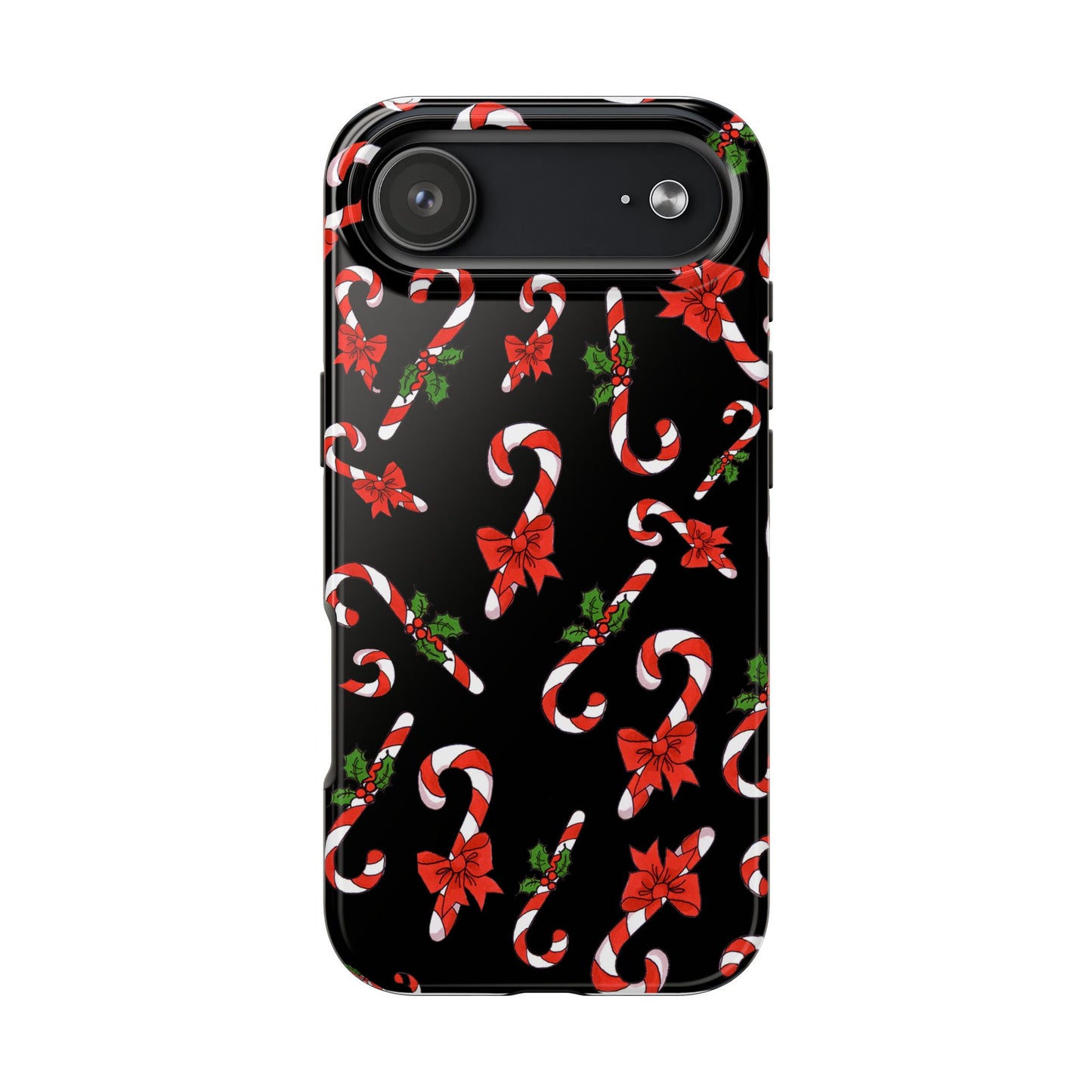 Candy Cane Crowd Black Phone Case