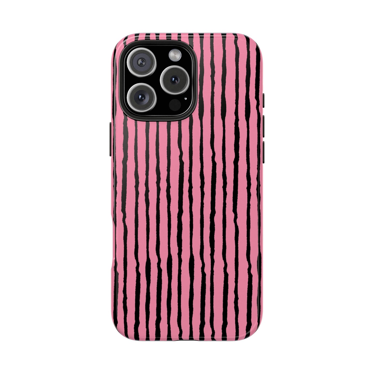 Sorta Stripe Bright Pink / Black Phone Case