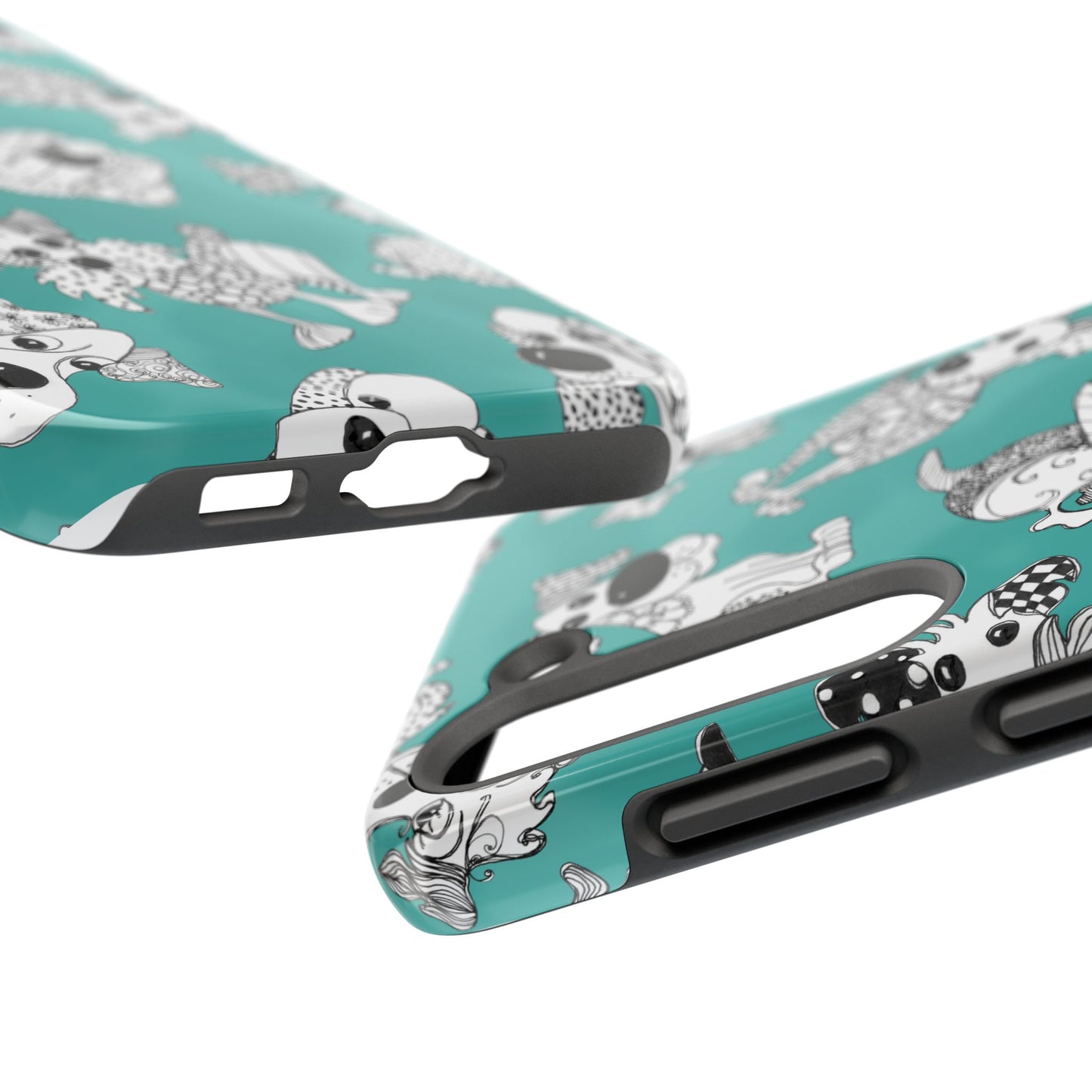 Doodle Dogs Turquoise Phone Case