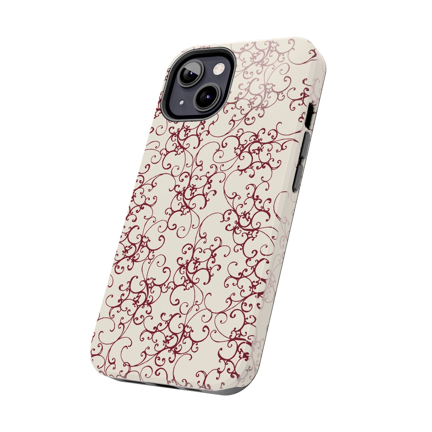Elegant Scroll Ivory / Red Phone Case