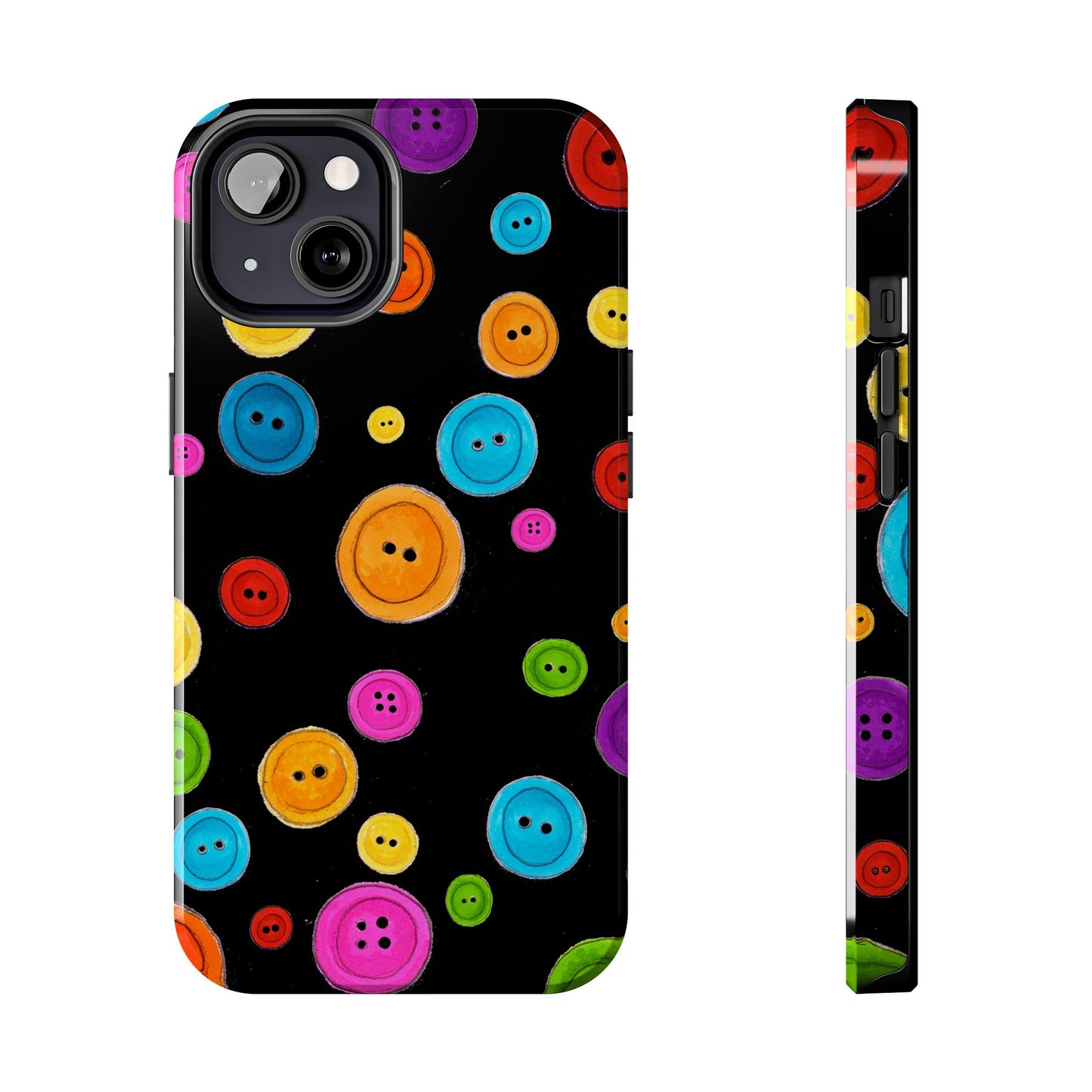 Button Dots Black Phone Case