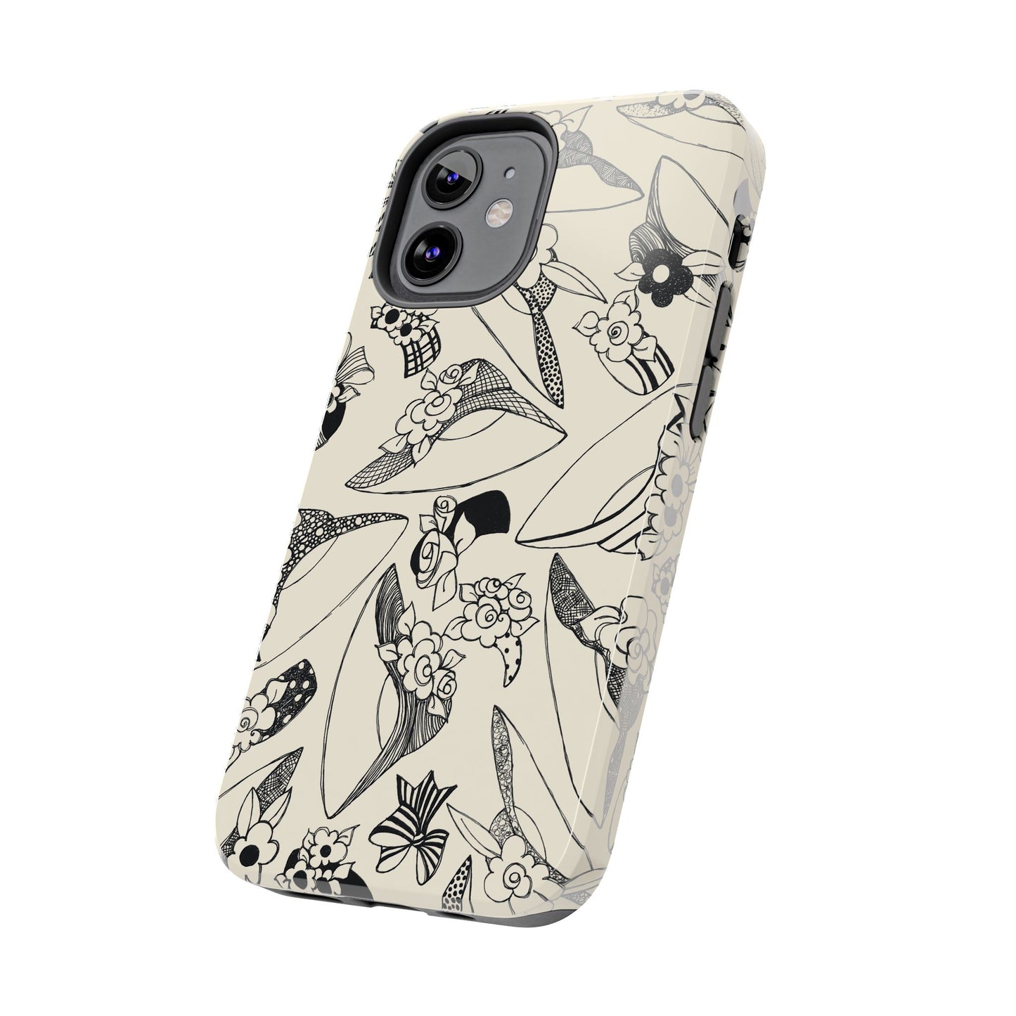 Millinery Ivory / Black Phone Case