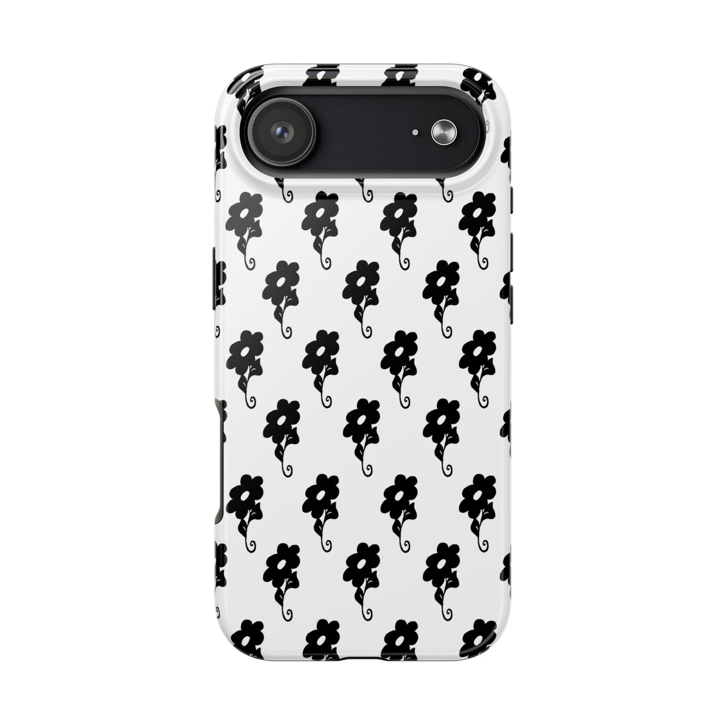 Flowers White / Black Phone Case