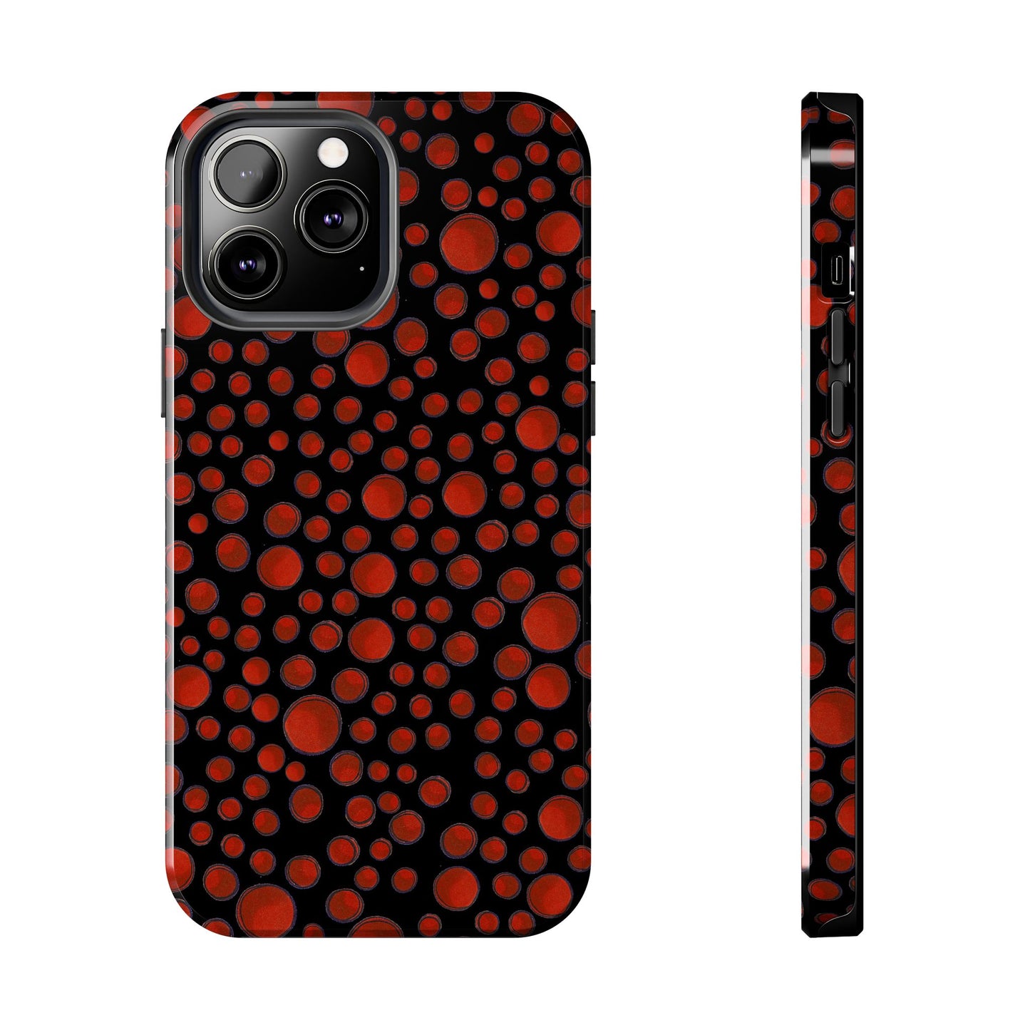Dot Assortment Black / Red Phone Case