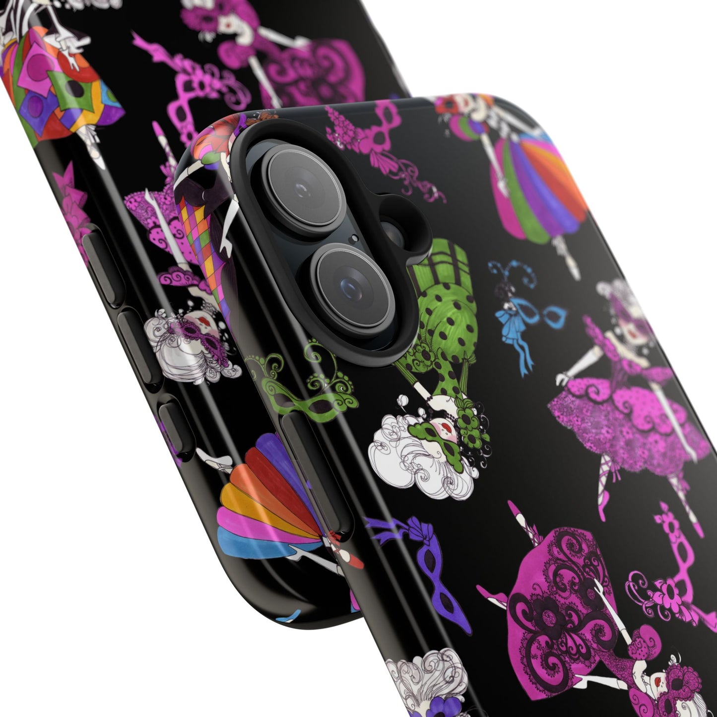 Tossed Masquerade Ladies Black Phone Case