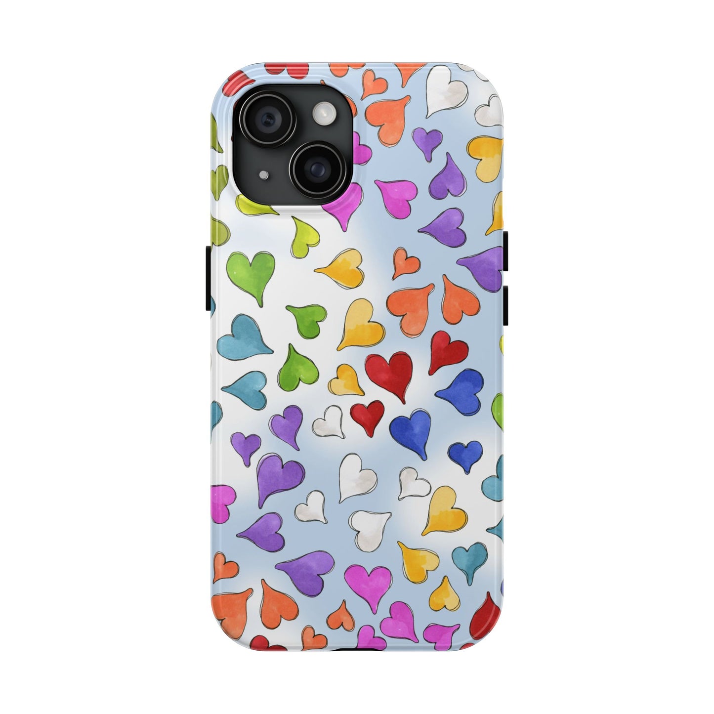 Happy Hearts Blue Sky Phone Case